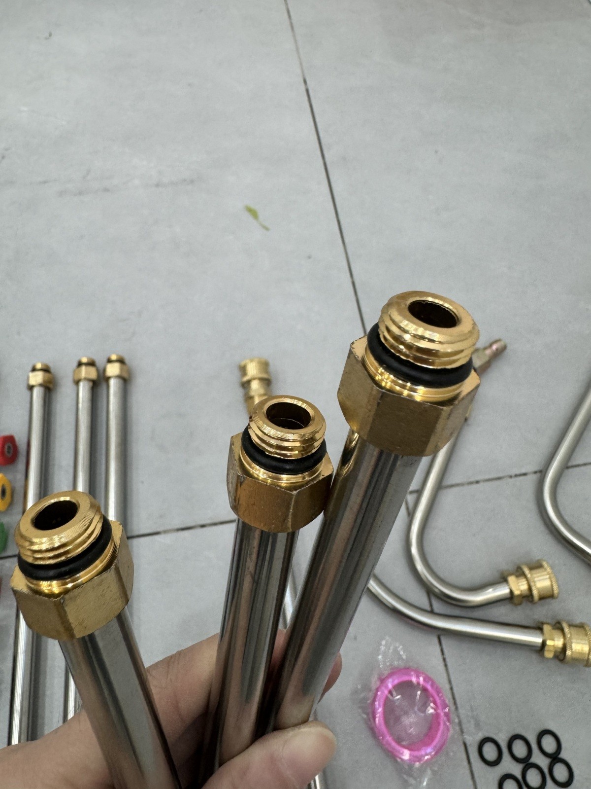 Pressure Washer Extension Wand 97 inch Total Length Stainless Steel and Brass
