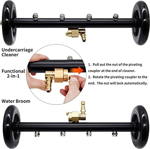Pressure Washer Water Broom 16 Inch 4 Nozzle 4000 PSI Undercarriage Cleaner