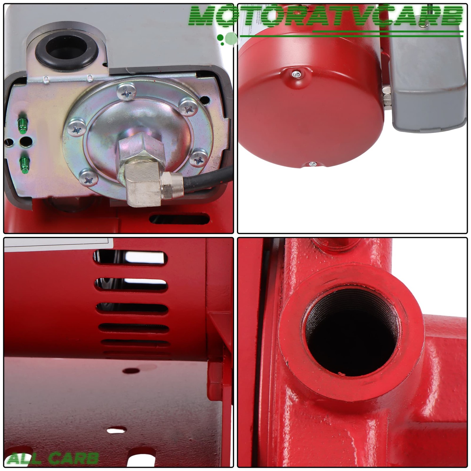 ALL-CARB 1HP 23GPM Dual Voltage 115/230 Volt Cast Iron Shallow Pump Red 602208