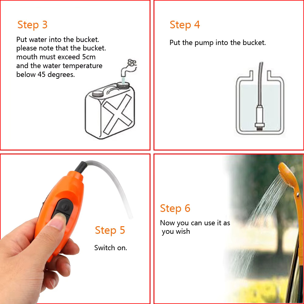 12V Portable Car Wash Pump High Pressure Electric Washer Gun for Outdoor Camping
