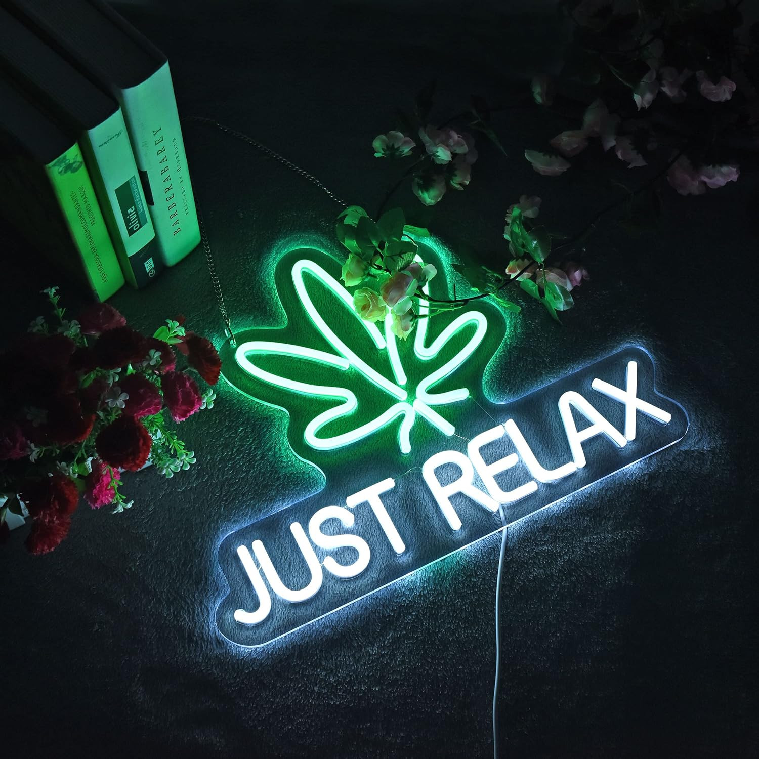 Neon Sign Just Relax LED Neon Lights Signs for Wall Decor,Bedroom,Game Room, Par