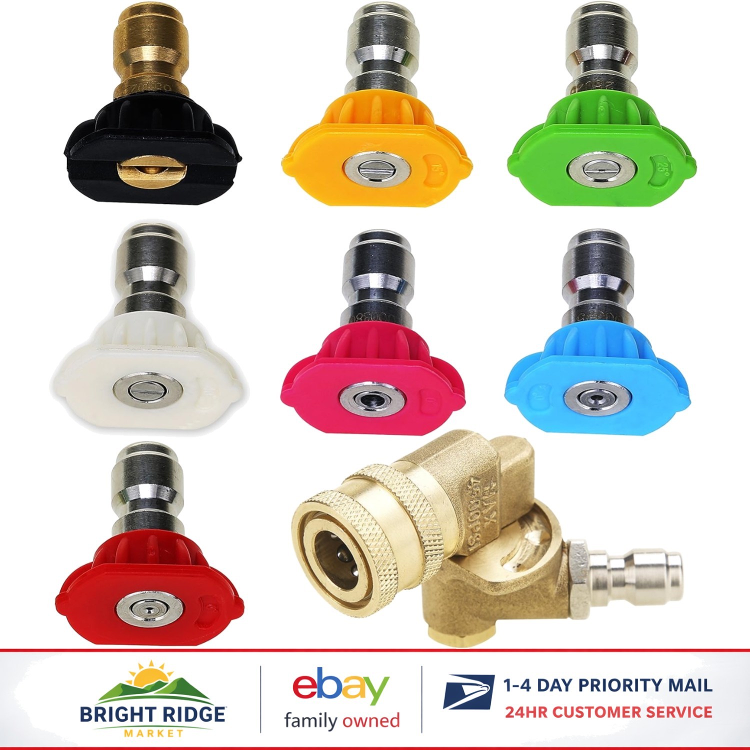 High-Pressure Washer Accessory Set with 7 Nozzles and Quick Connect Coupler