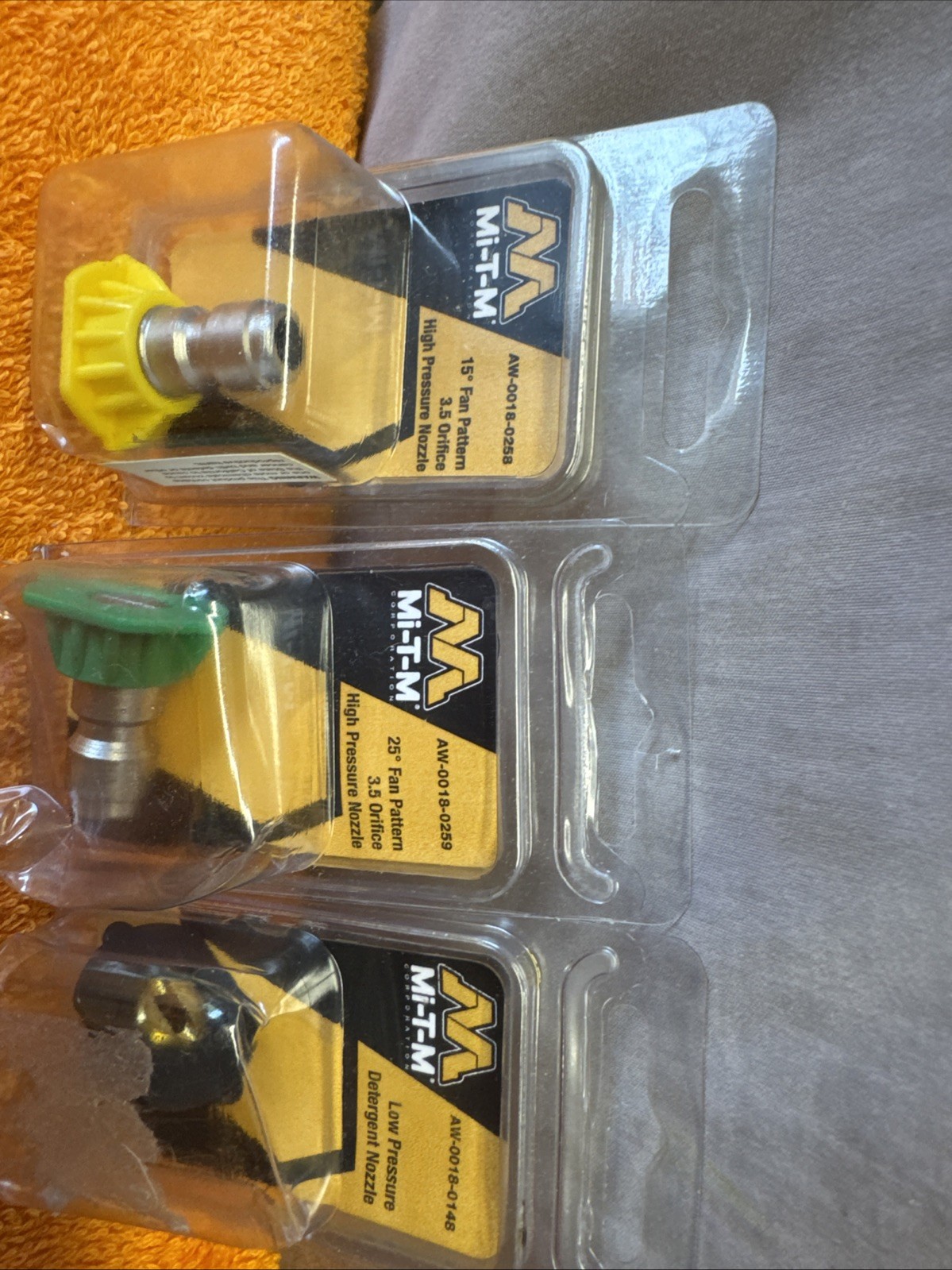 Q•Mi-T-M Pressure Washer Tips Set Of 3 High 15, 25 & Low Pressure Detergent