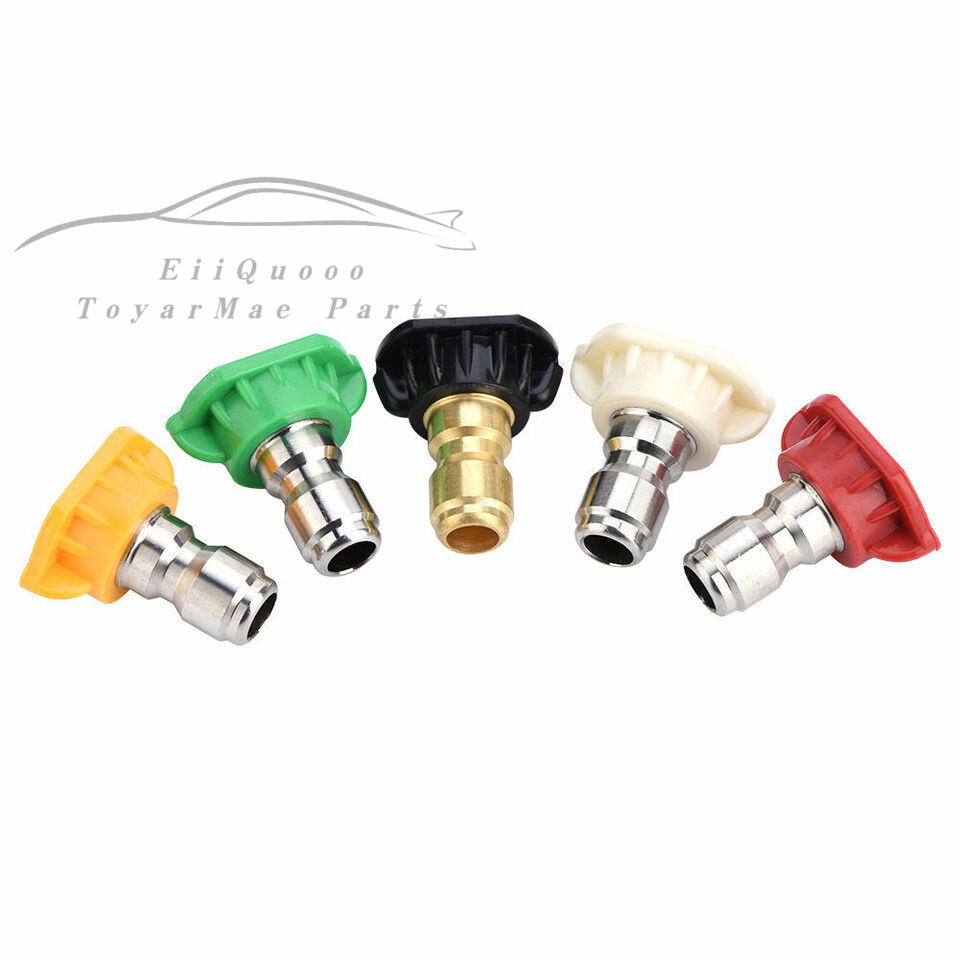 5pcs Pressure Washer Spray Tips Nozzles High Power Kit Quick Connect 1/4″ Set