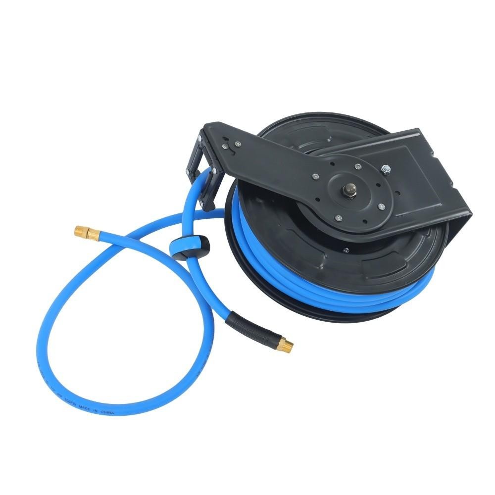 Retractable Hose Reel 1/2 Inch x 50Ft Auto Rewind Hose-Reel W/ Rubber Hose