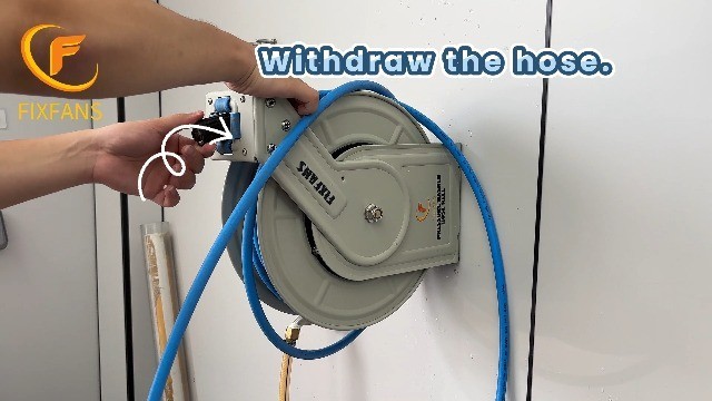 Pressure Washer Hose Reel 60ft 1/4 Heavy Duty Auto Rewind Wall Mounted 3600 PSI