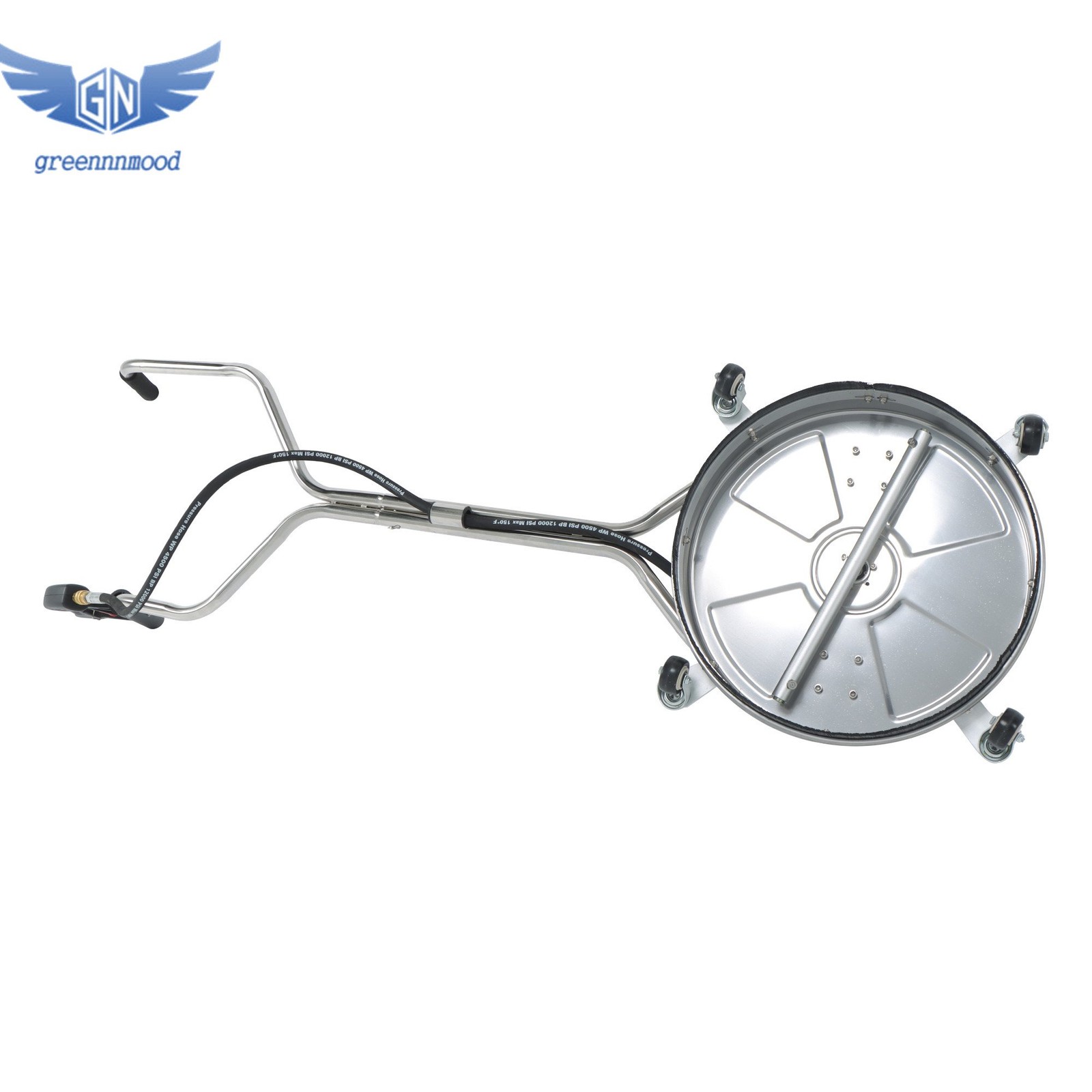 18″ Pressure Washer Surface Cleaner 6000PSI Dual Handle Quick Connect w/ 4Wheels