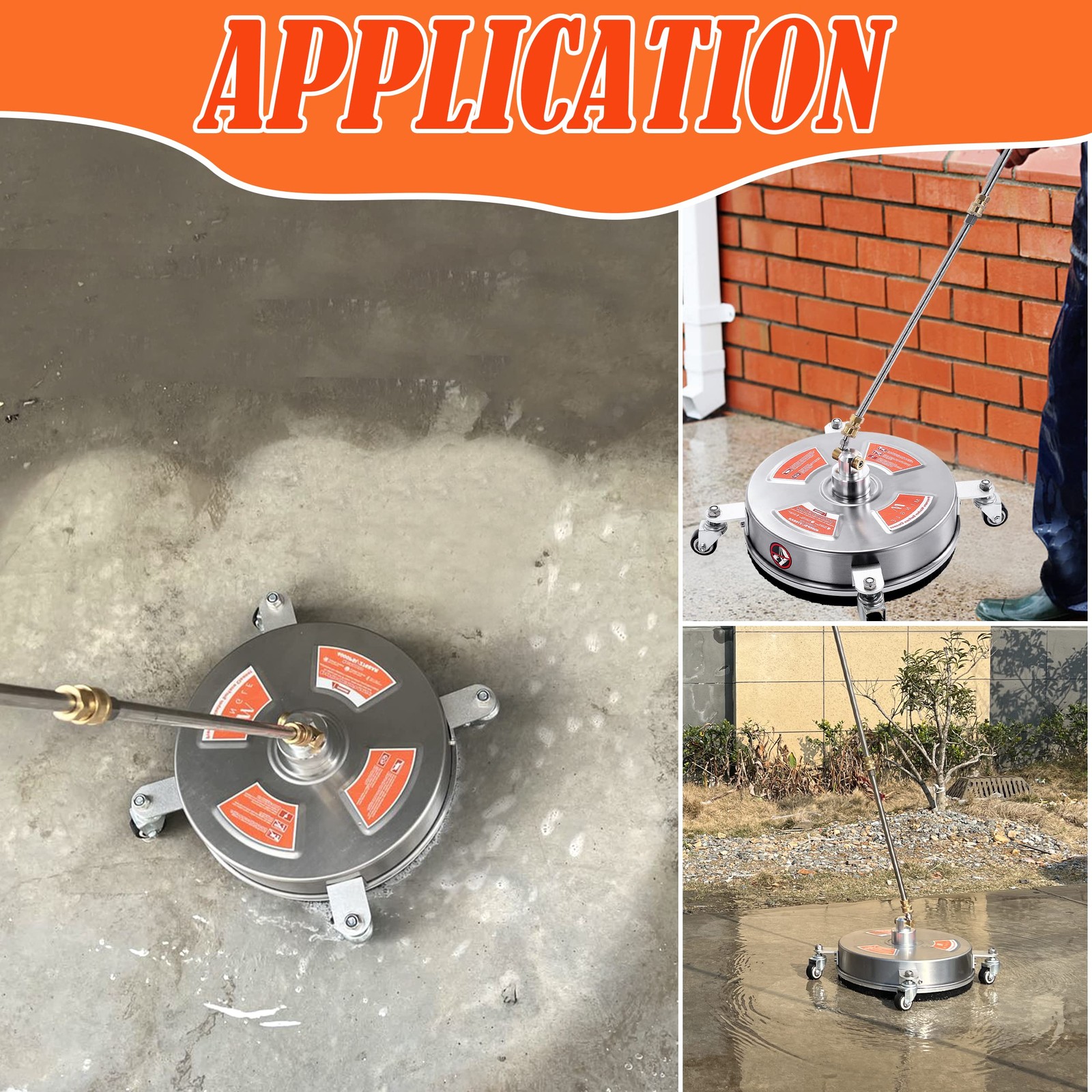 14” Pressure Washer Surface Cleaner Attachment, Driveway Power Washer Access…