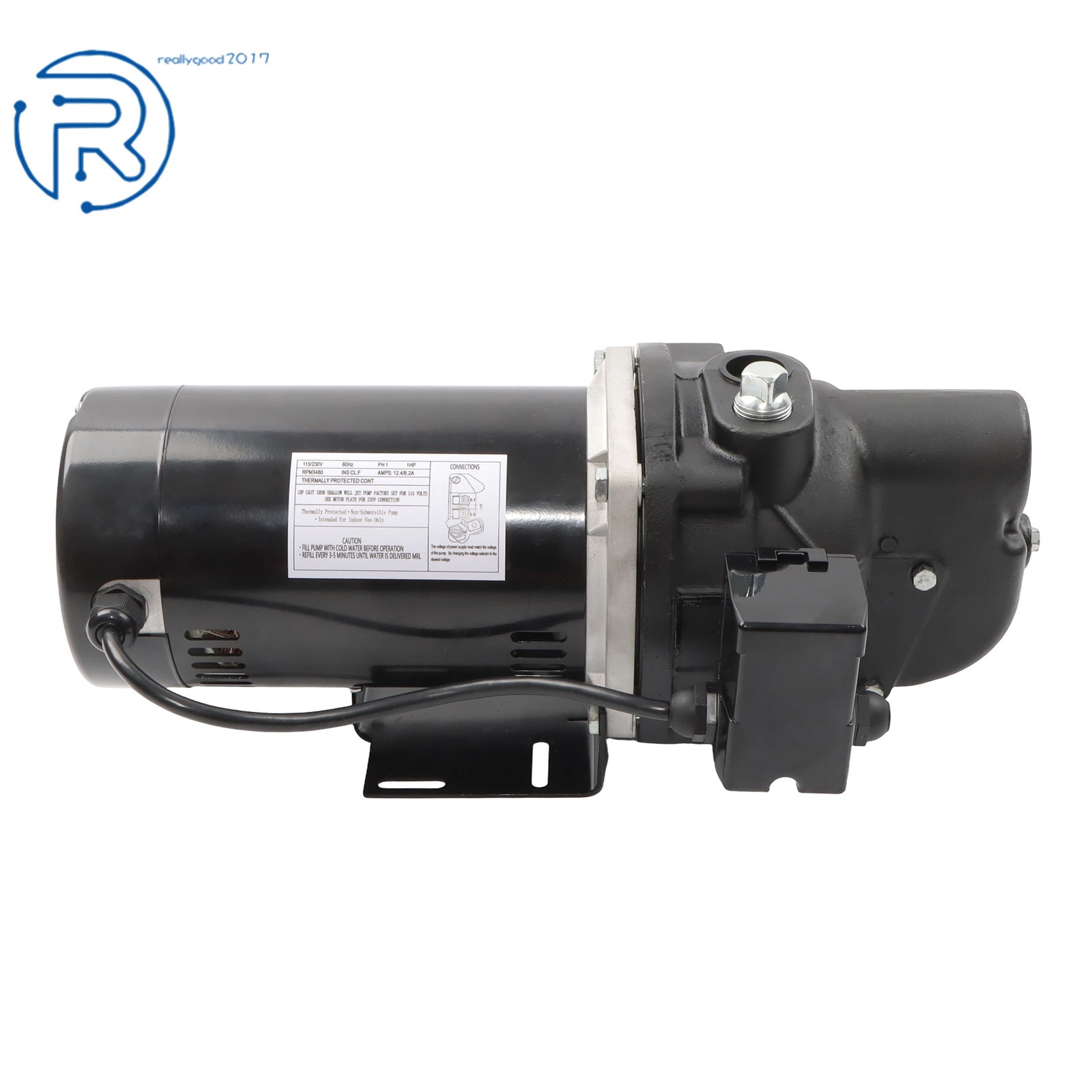 SWS100 1 HP Cast Iron Shallow Well Jet Pump 510 GPH for Wells up to 25 ft