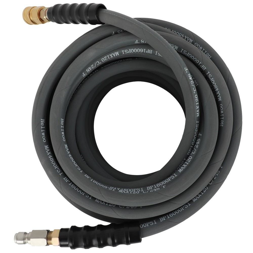 50 ft / 100 ft 3/8″ 4000 PSI Pressure Washer Hose Non-Marking Gray With Couplers