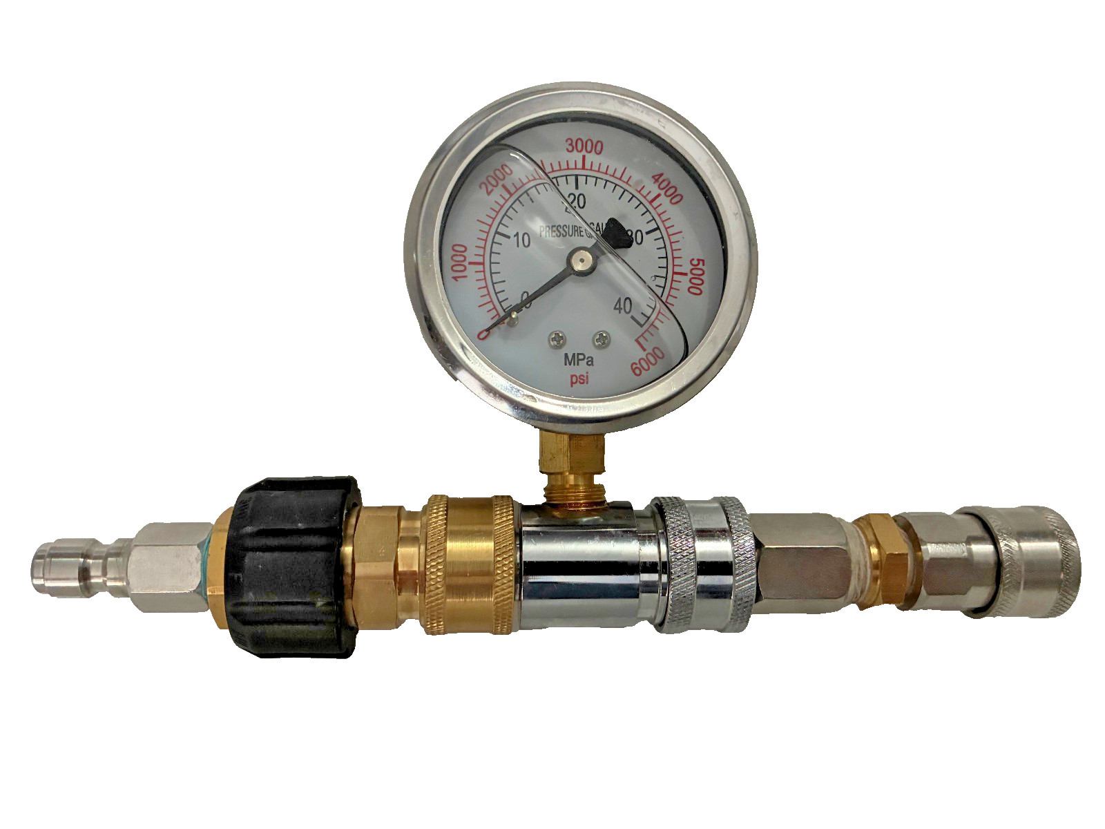 2 1/2″, PRESSURE WASHER GUAGE 3/8″ to 1/4″ QUICK CONNECT CONVERSION, 6000 PSI