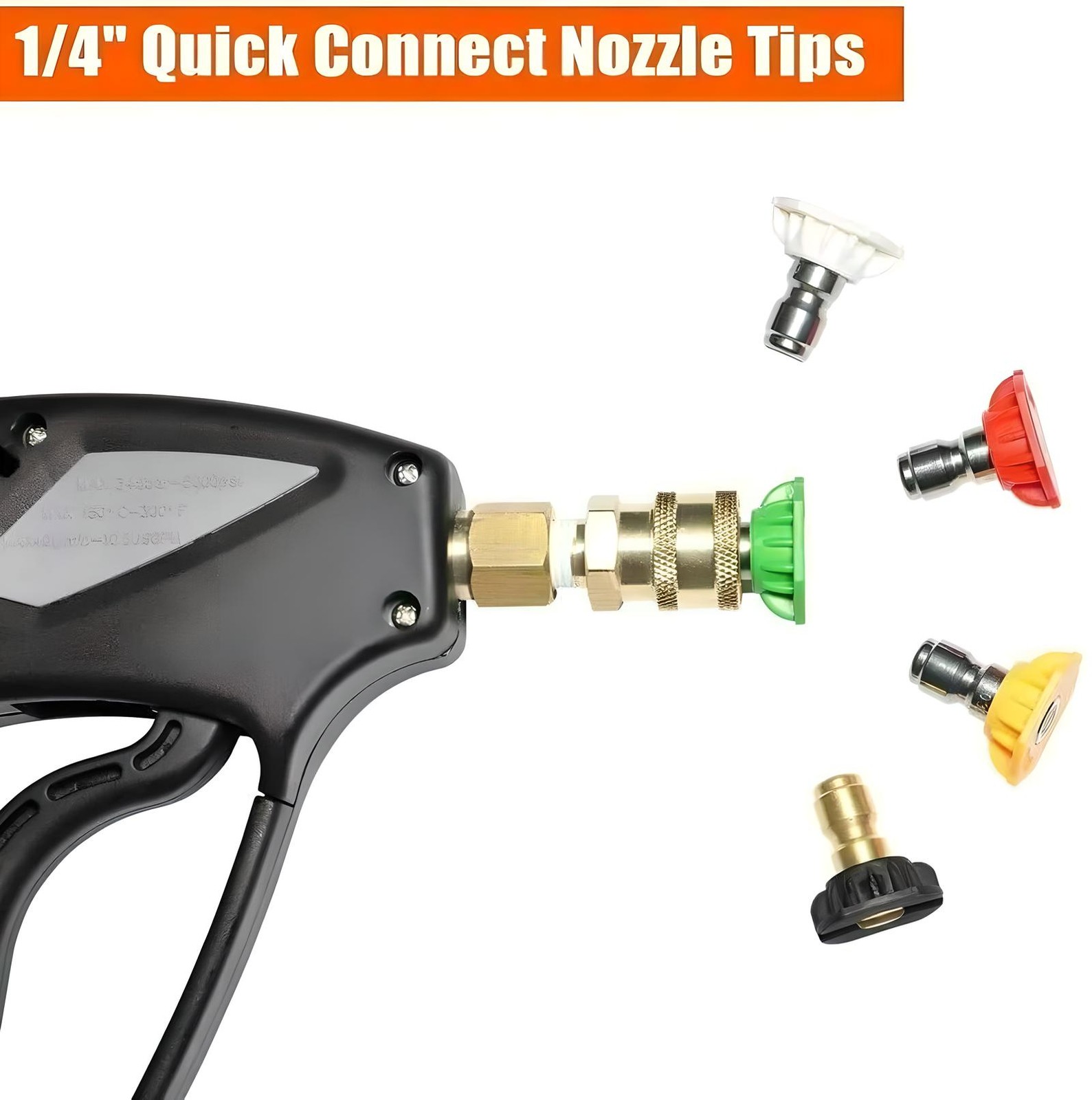 1/4″ 5pcs Pressure Washer Spray Tips Nozzles High Power Kit Quick Connect Set US