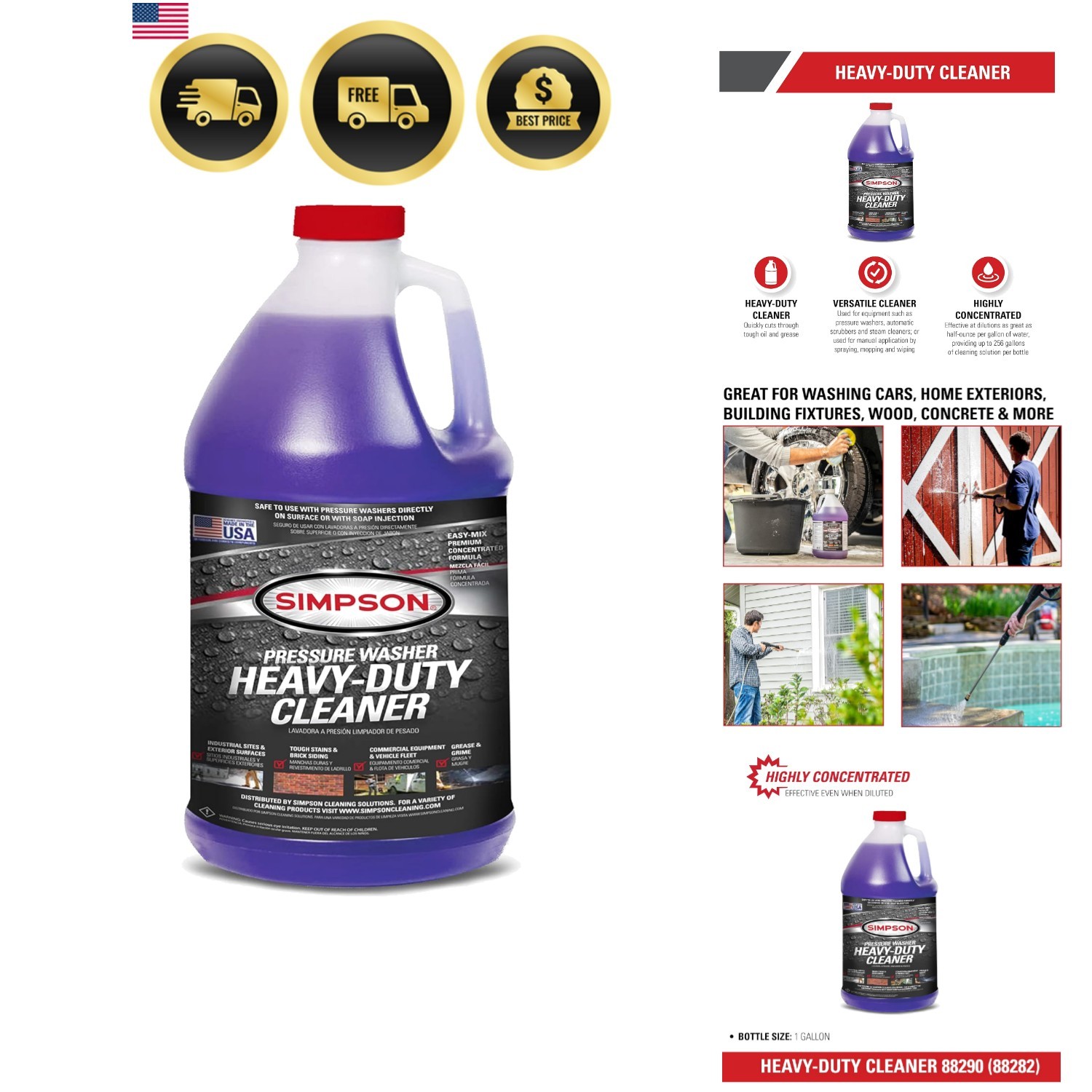 Cleaning 88282 Cleaner, Concentrated Soap Solution for Pressure Washers and S…