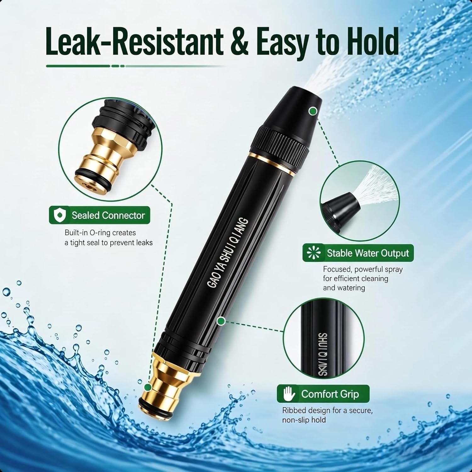 High-Pressure Hose Nozzle – Water Gun for Car Wash & Garden Boosting Power Lot