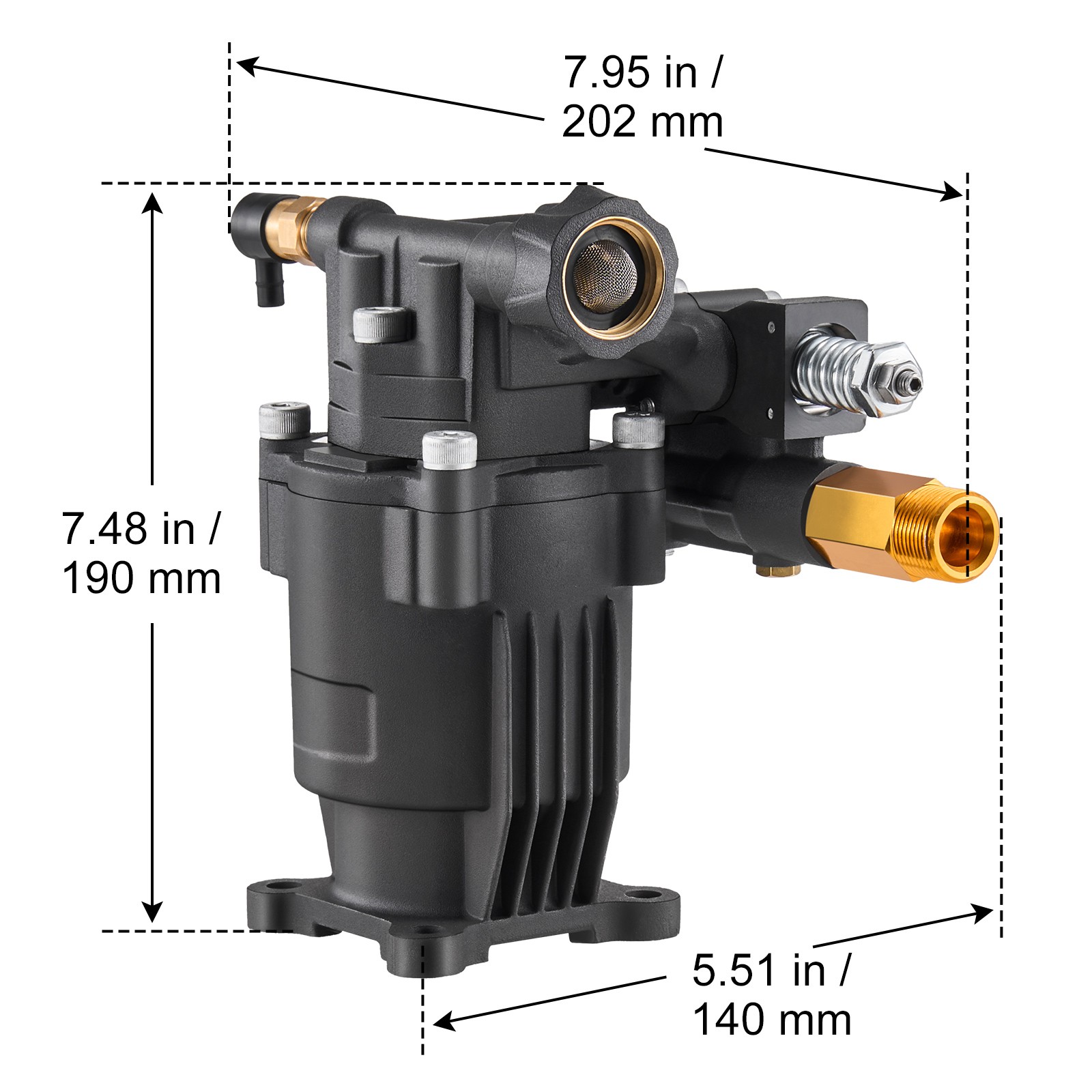 Uimoso Pressure Washer Pump 3/4″ Shaft Horizontal 3500 PSI 2.5GPM with 5 Nozzles