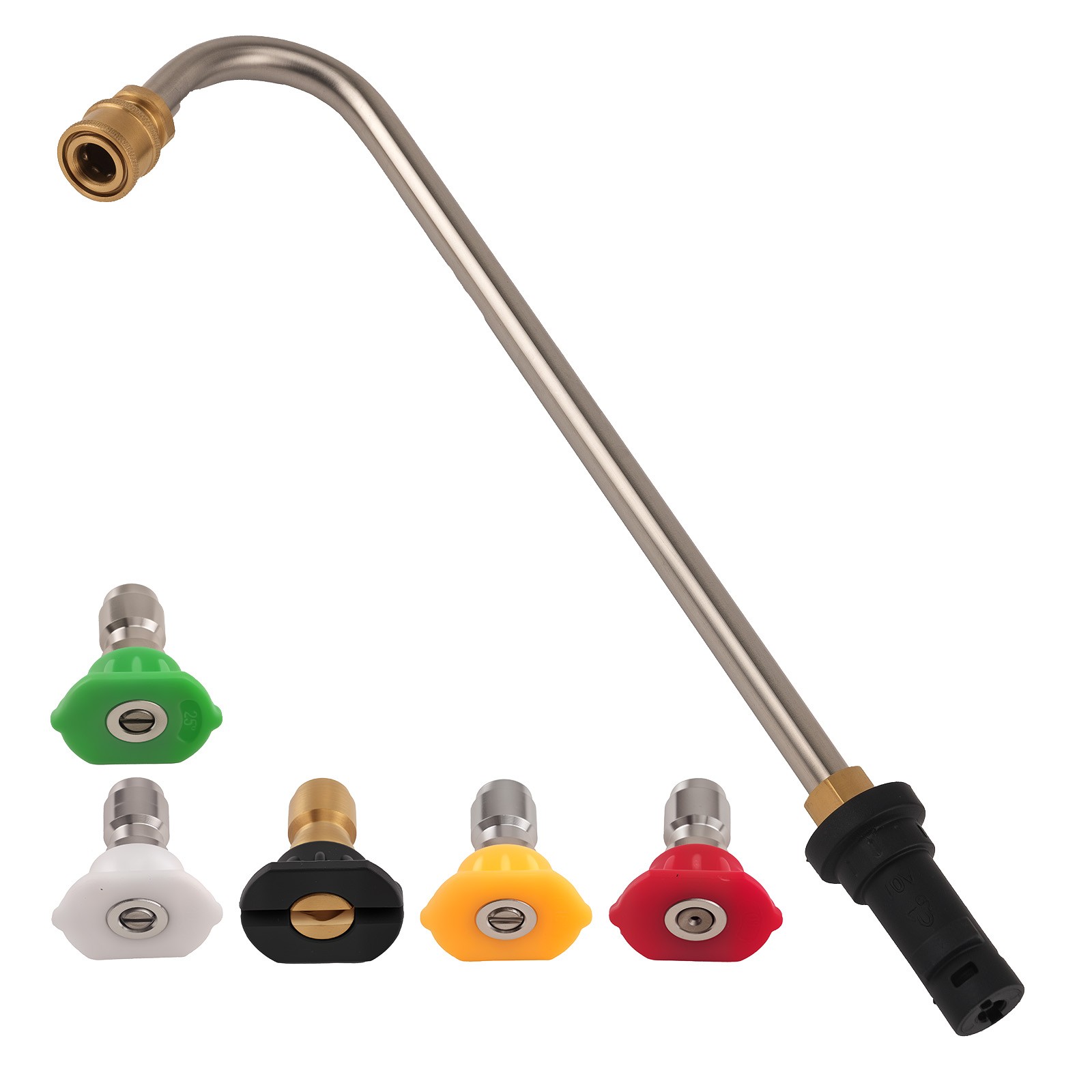 Heavy Duty Pressure Washer Gutter Cleaner Wand Attachment with 5 Nozzles K2-K7