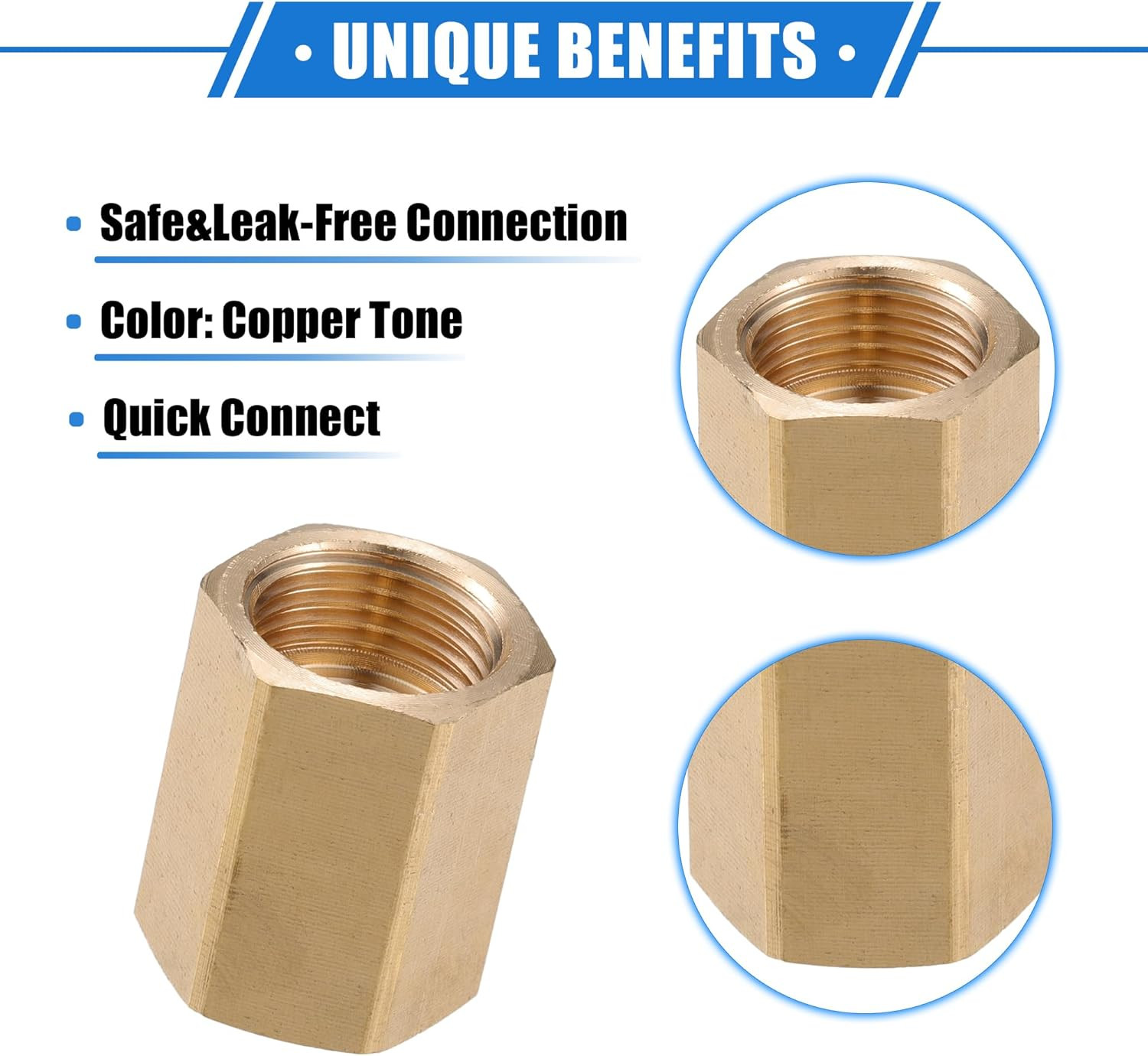 Pressure Washer Connector, M18X1.5 to M18X1.5 Female Adapter Brass Screw Hose Co