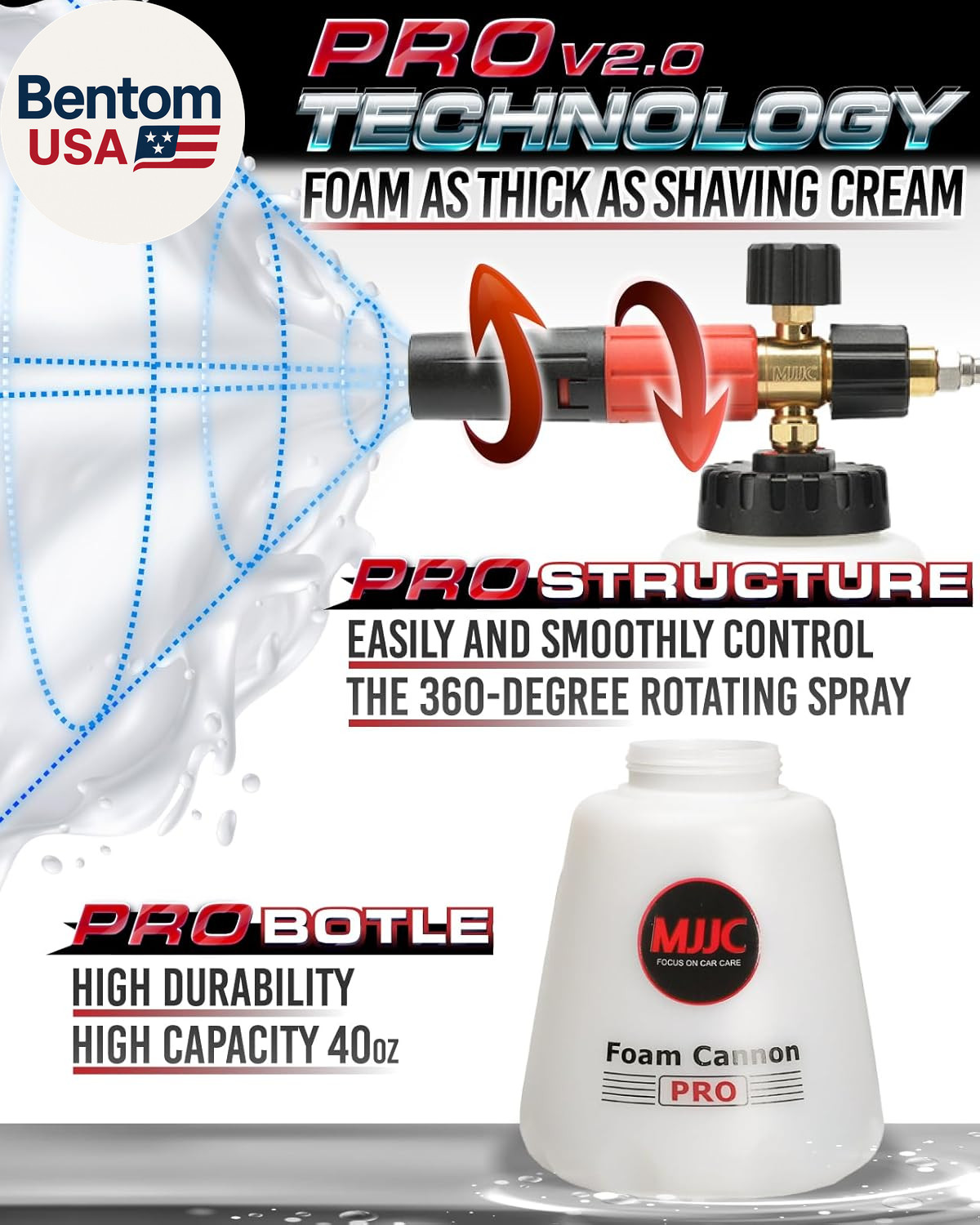 Foam Cannon Pro V2.0 (Thicker Snow Foam Technology) with 1/4 Inch Quick Connecto