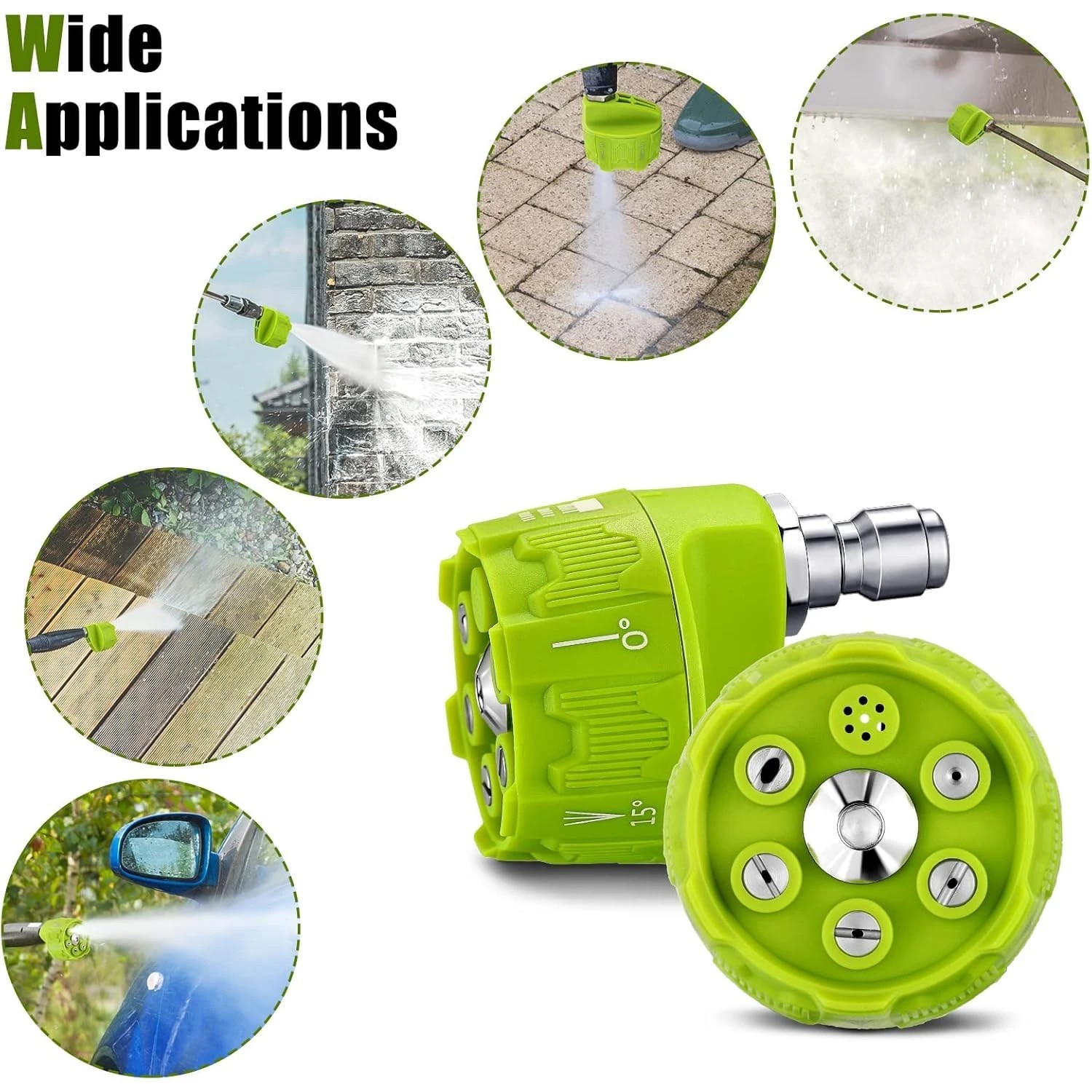 6 in 1 Pressure Washer Nozzle 1/4 Inch Quick Connect Car Wash Spray Tip