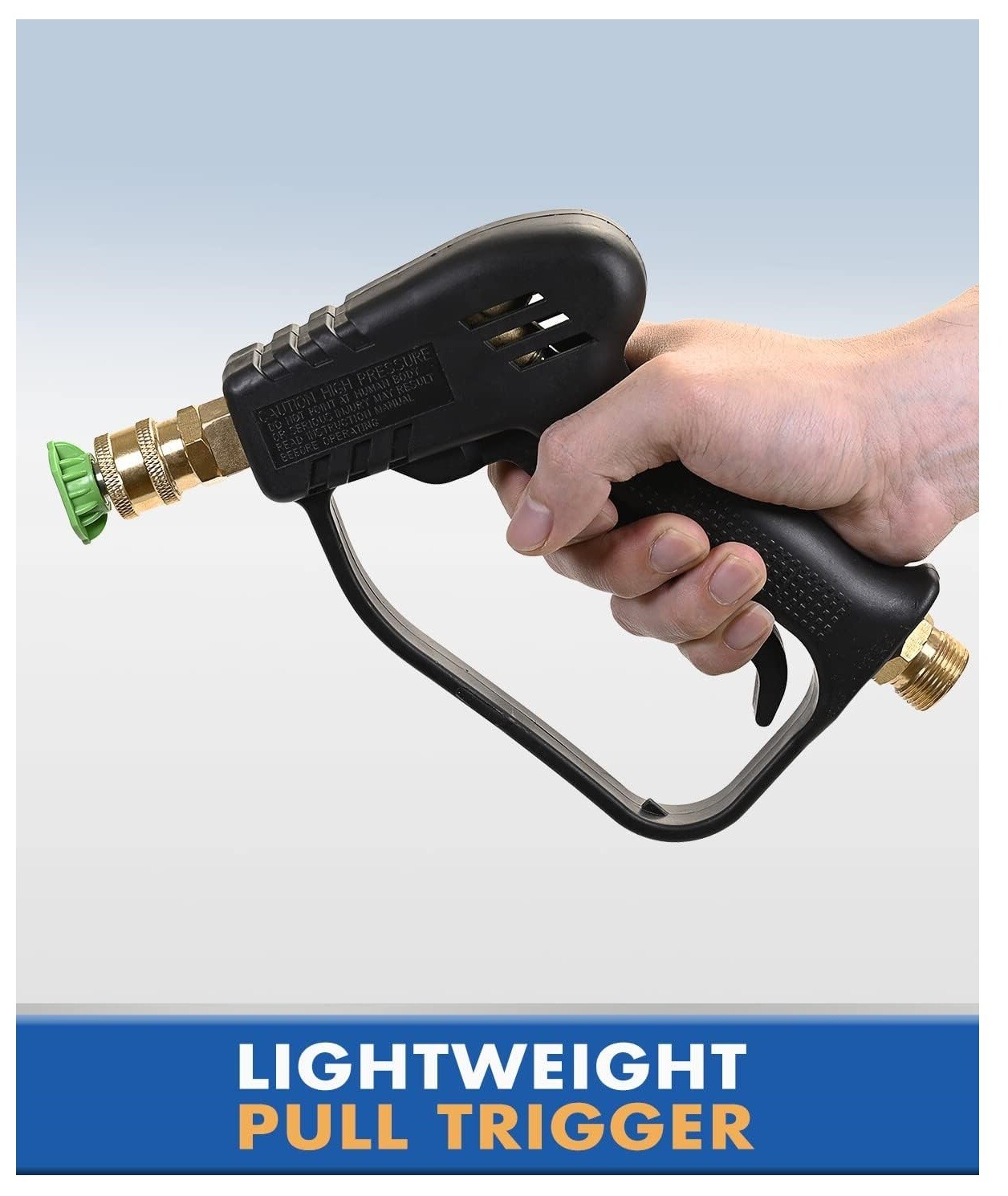 Short Pressure Washer Gun with M22-14mm Inlet, Stubby High Pressure Handle Gun