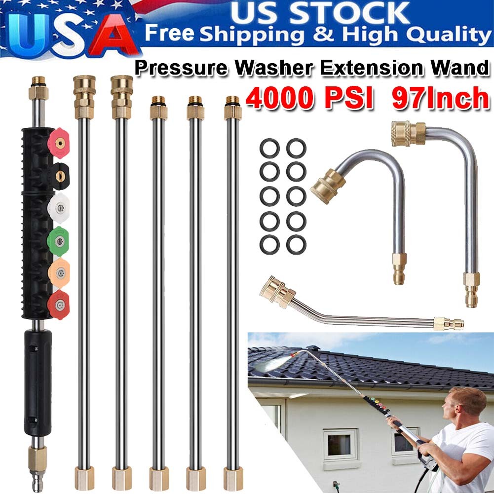 Pressure Washer Wand Kit Extension Replacement Lance 97INCH 1/4″ Connect 4000PSI