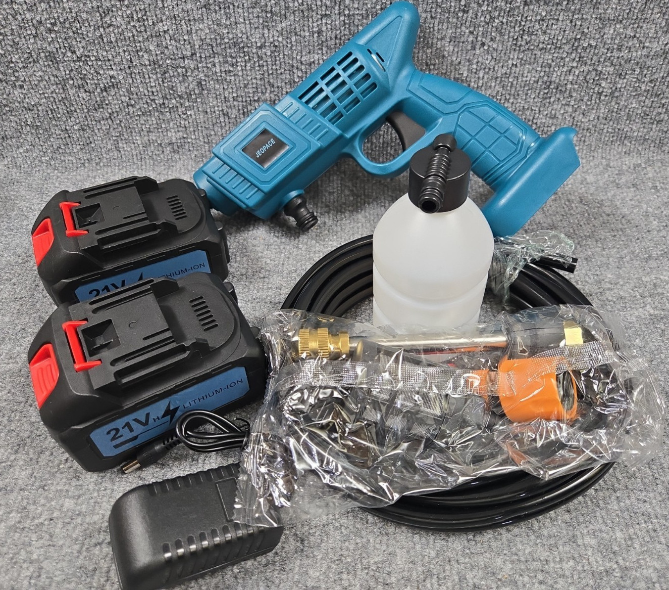 Cordless Car High Pressure Washer Gun Jet Water Cleaner 21-volt Rechargeable