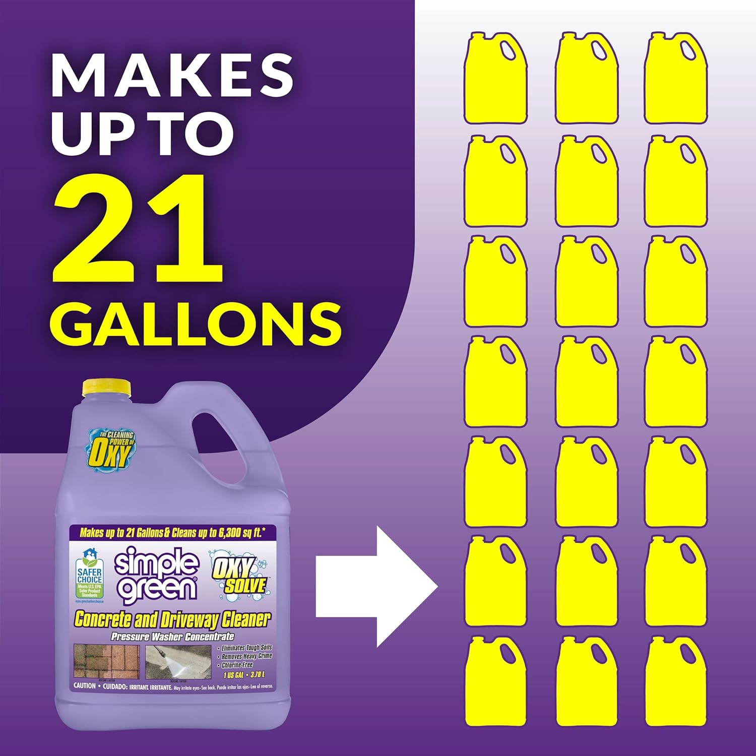 Oxy Solve Concrete and Driveway Pressure Washer Cleaner, Purple, Unscented, 128