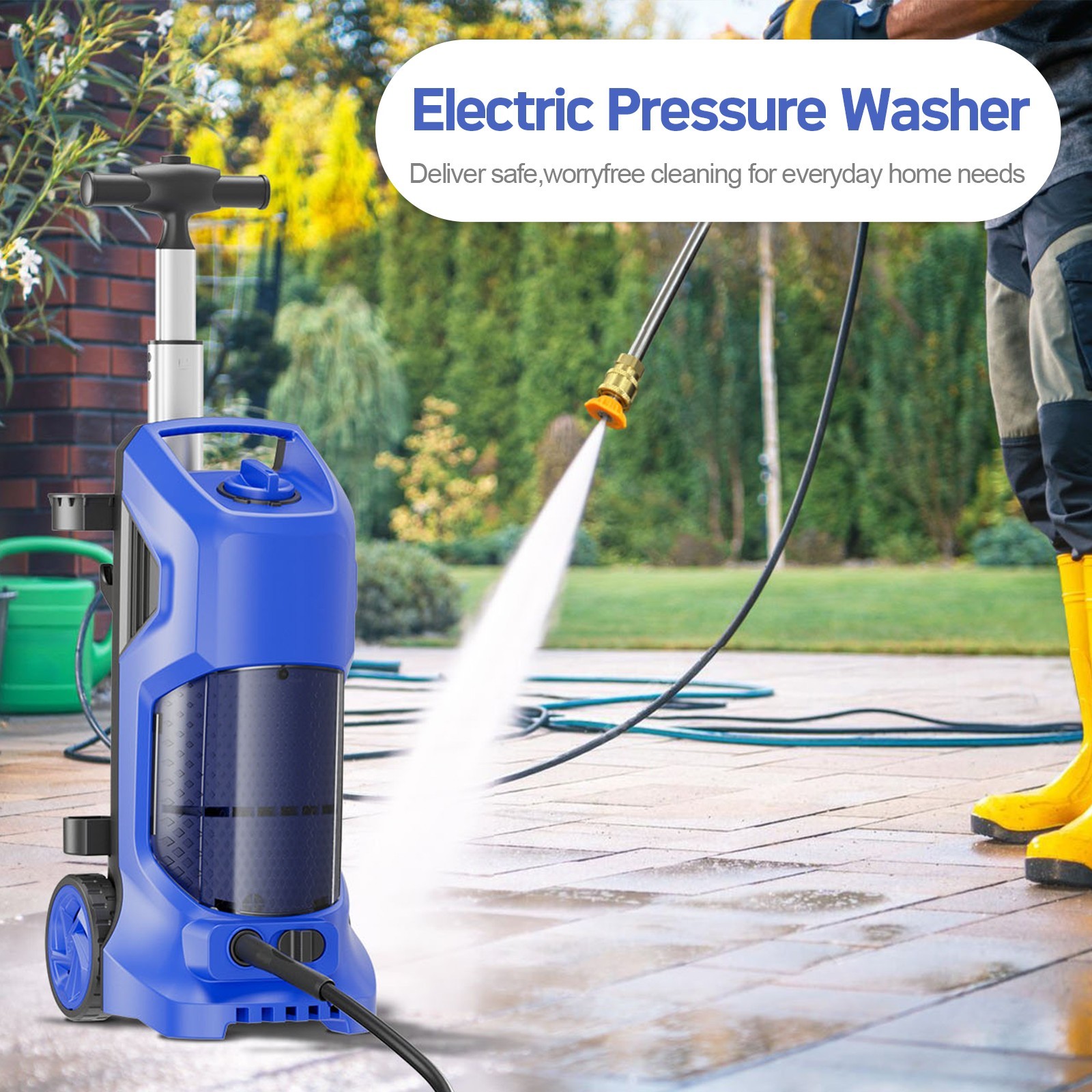 Pressure Washer 4200PSI 3.6GPM, Foam Cannon, Stainless Steel Lance, for Car