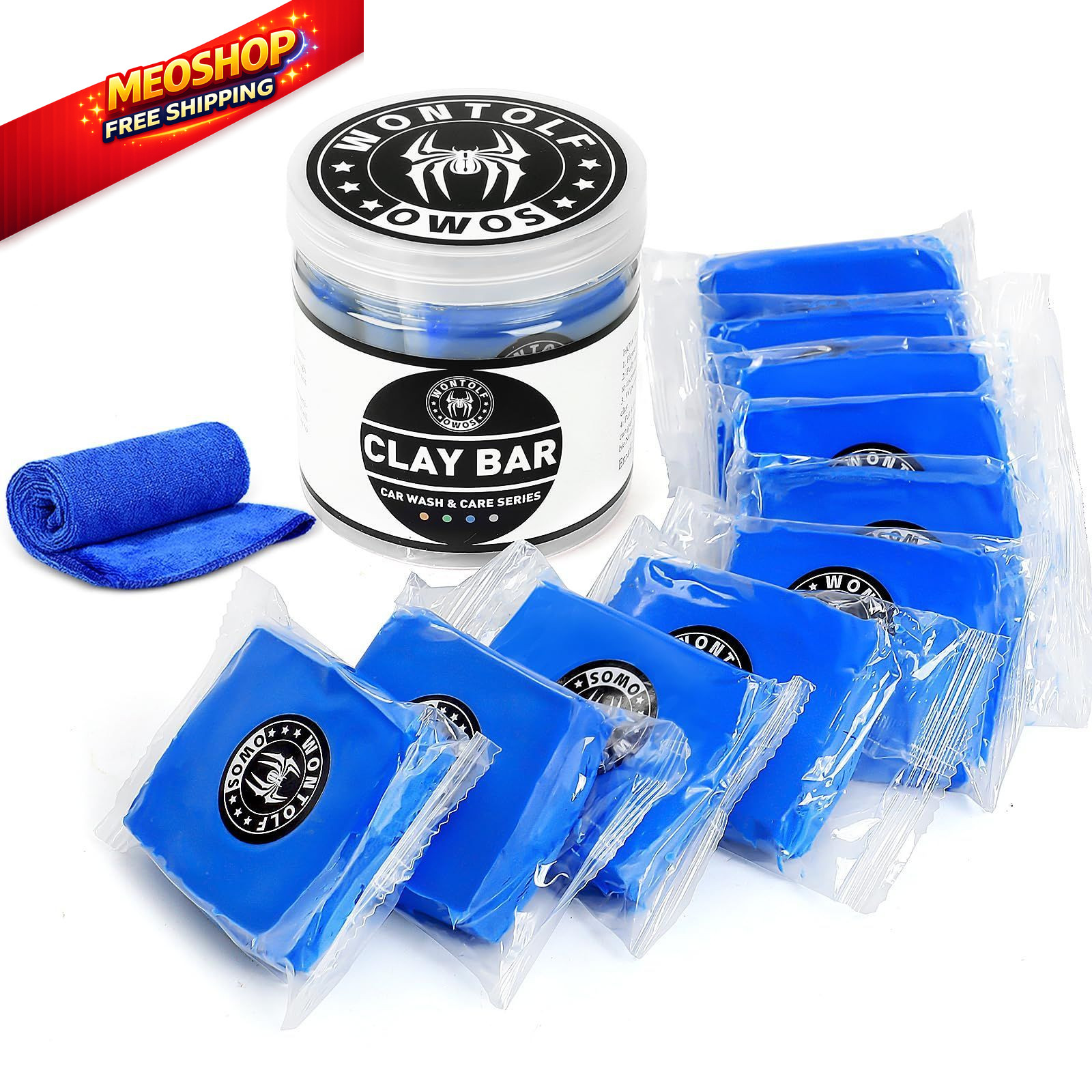 Wontolf 10 Pack Clay Bars Auto Detailing Premium Grade Magic Bar Blue