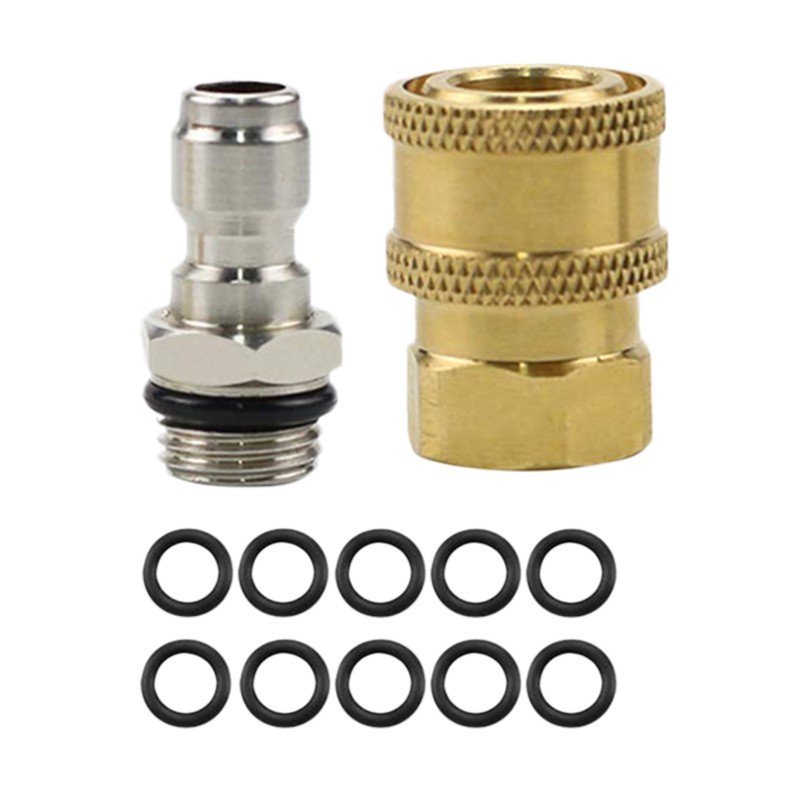 Pressure Washer Quick Connect Adapter Set 1/4 With 10pcs O-rings &ferrule
