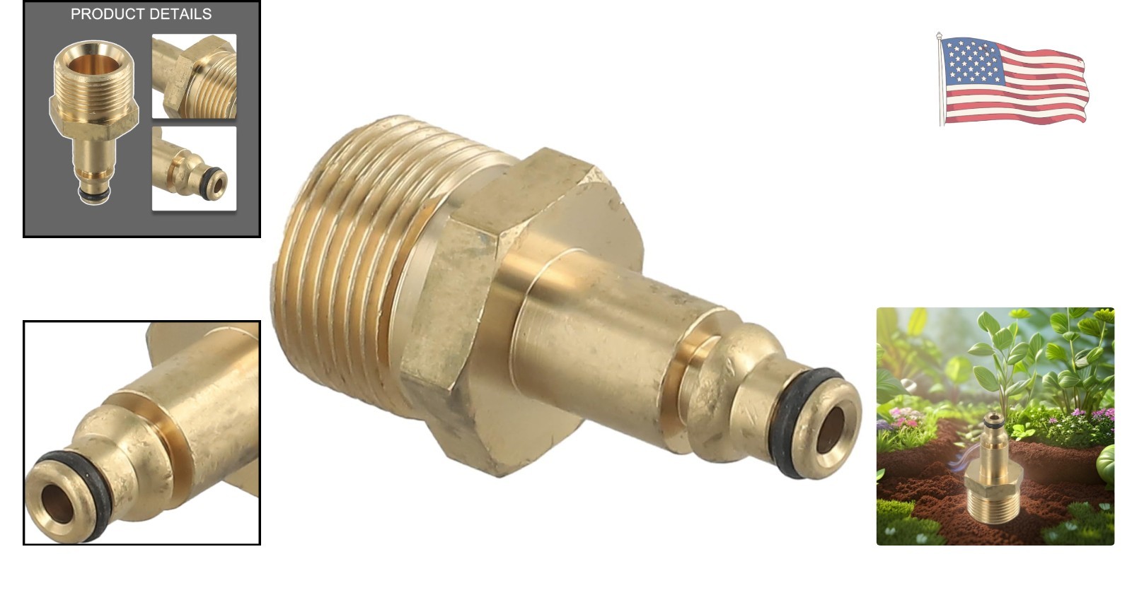 Gold M22 Adapter – High Pressure Hose Connector for Reliable Performance