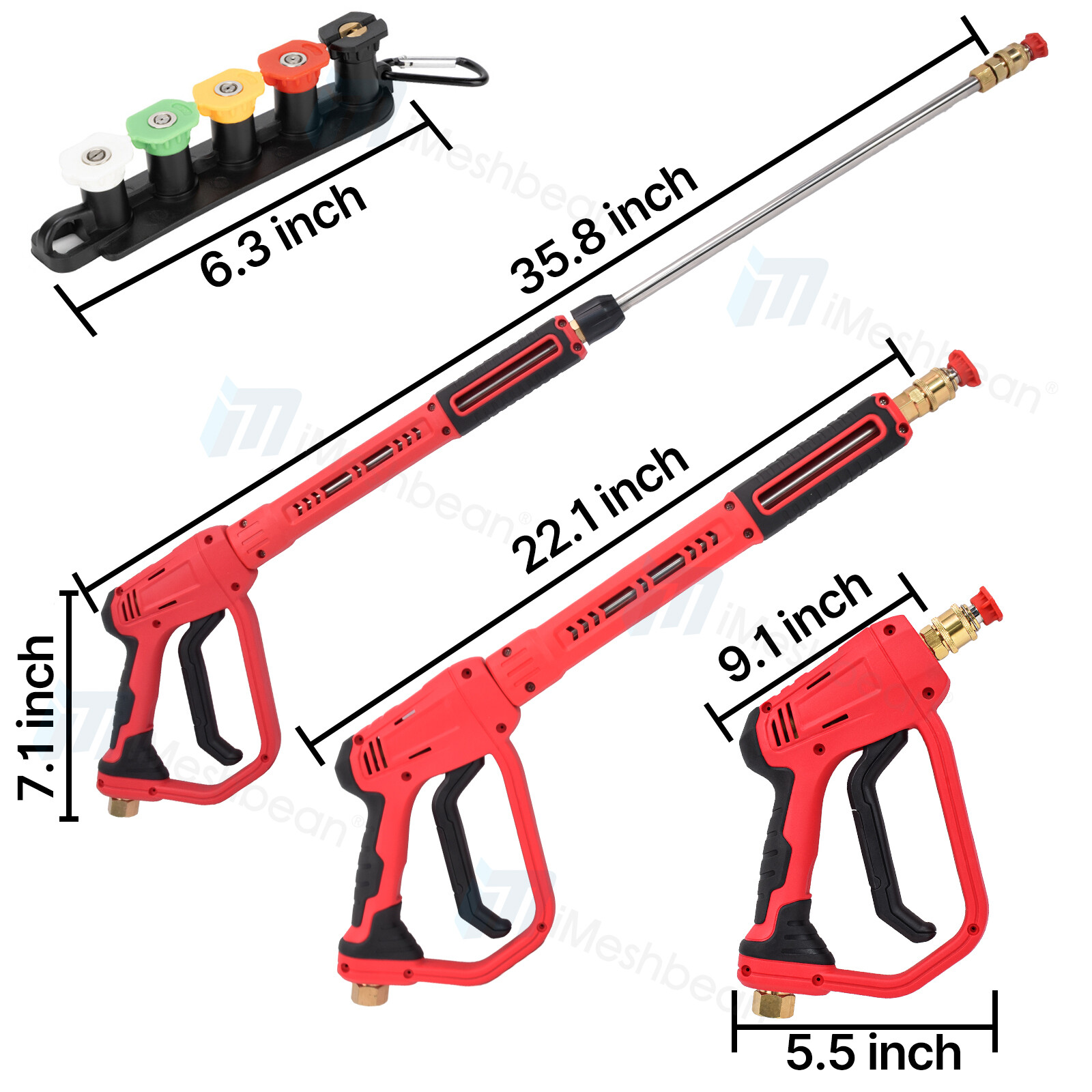 High Pressure 4000PSI Car Power Washer Gun Spray Wand Lance Nozzle 25/50′ Hose