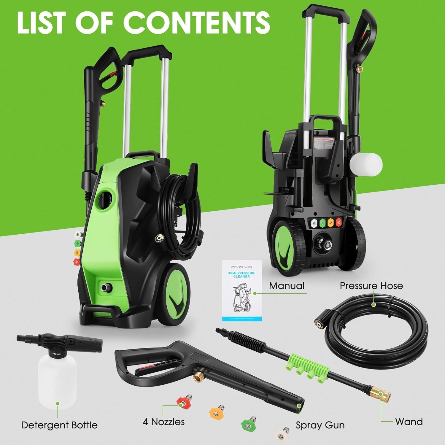Compact Electric Pressure Washer 5000 PSI & 33 FT Hose – Ideal for Home Cleaning