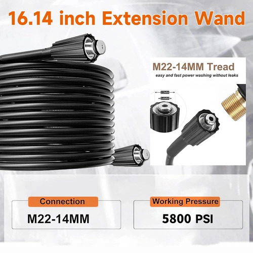 4000PSI High Pressure Car Power Washer Gun Spray Wand Lance Nozzle and Hose Kit