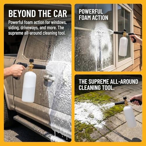 Car Wash Pressure Washer Jet Wash 1/4″ Quick Connector Adjustable Foam Cannon