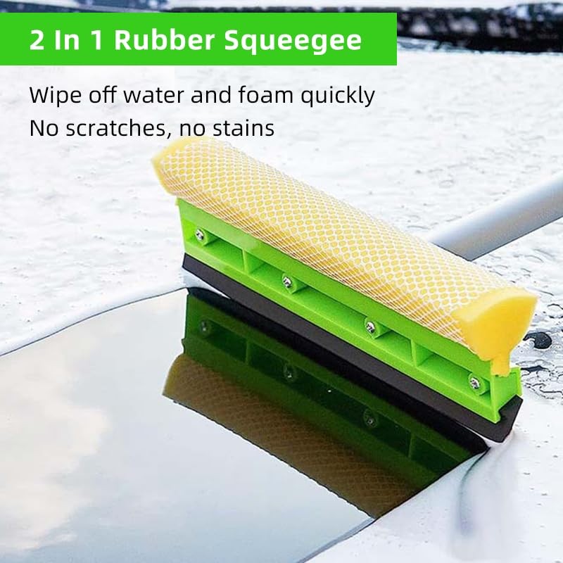 62″ Car Wash Brush with Long Handle Chenille Microfiber 14 Pack, Green
