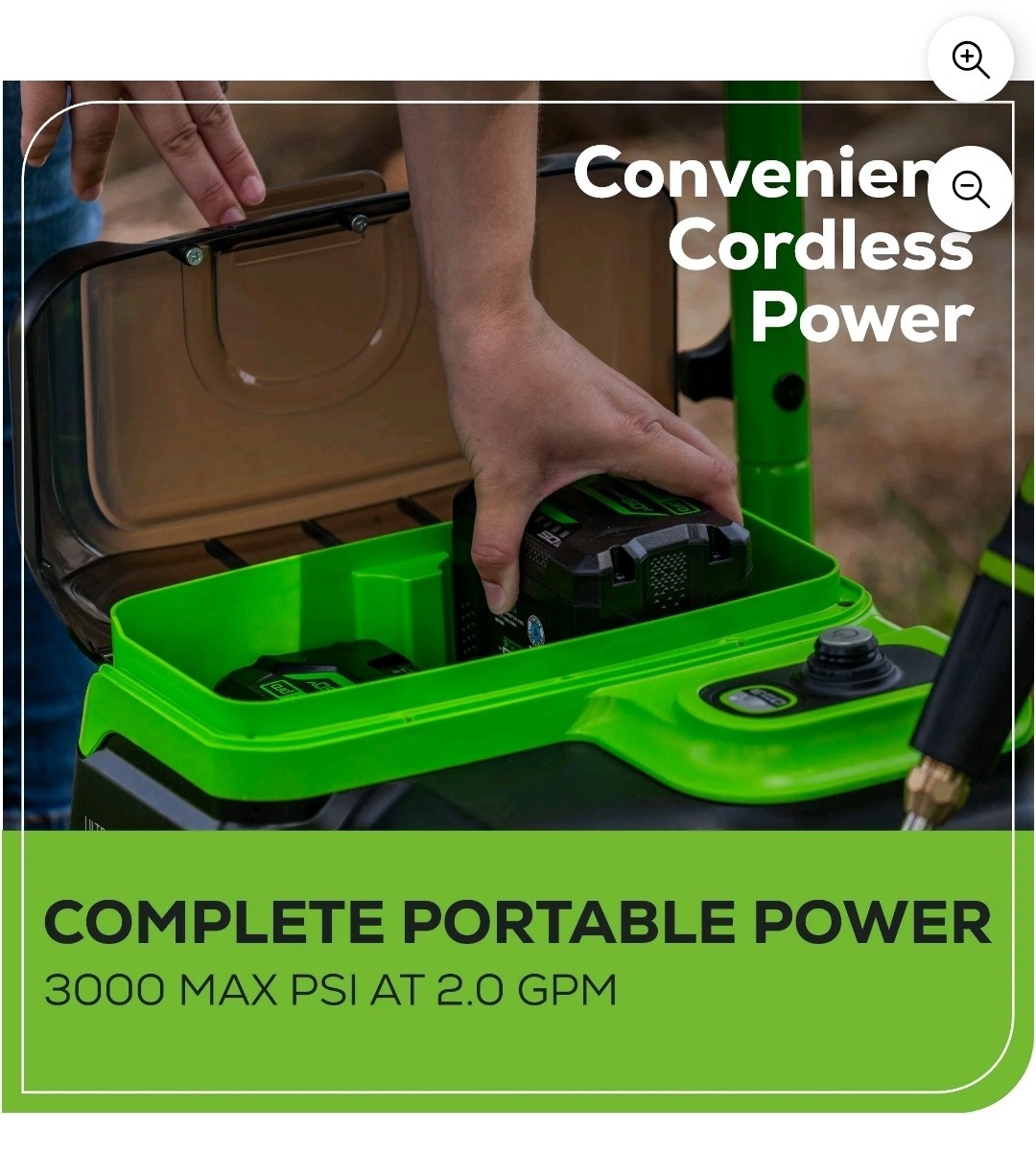 Greenworks Corded/60V 3000-PSI 2.0 GPM Electric Pressure Washer w/ 5.0Ah Batteri