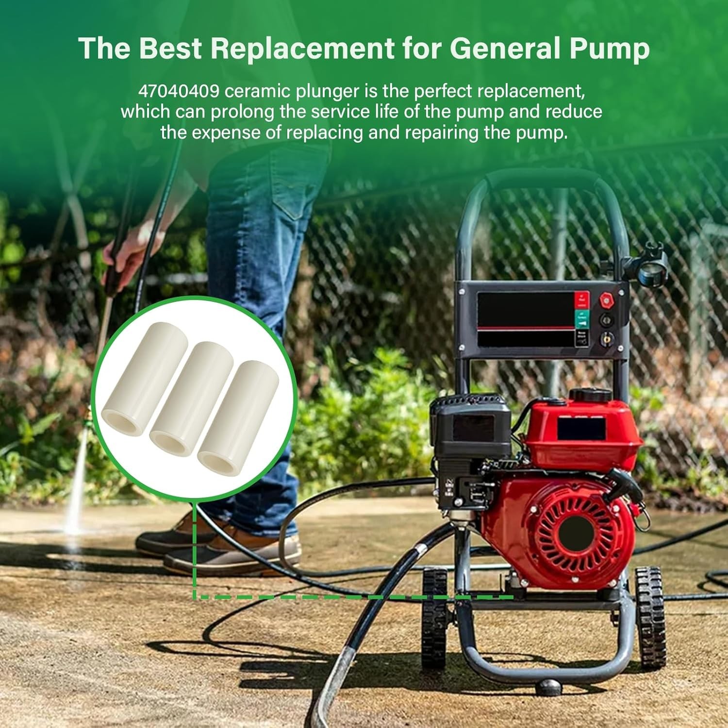 3 General Pump 47040409 Replacement CERAMIC PISTON Plunger 20mm For Interpump GP
