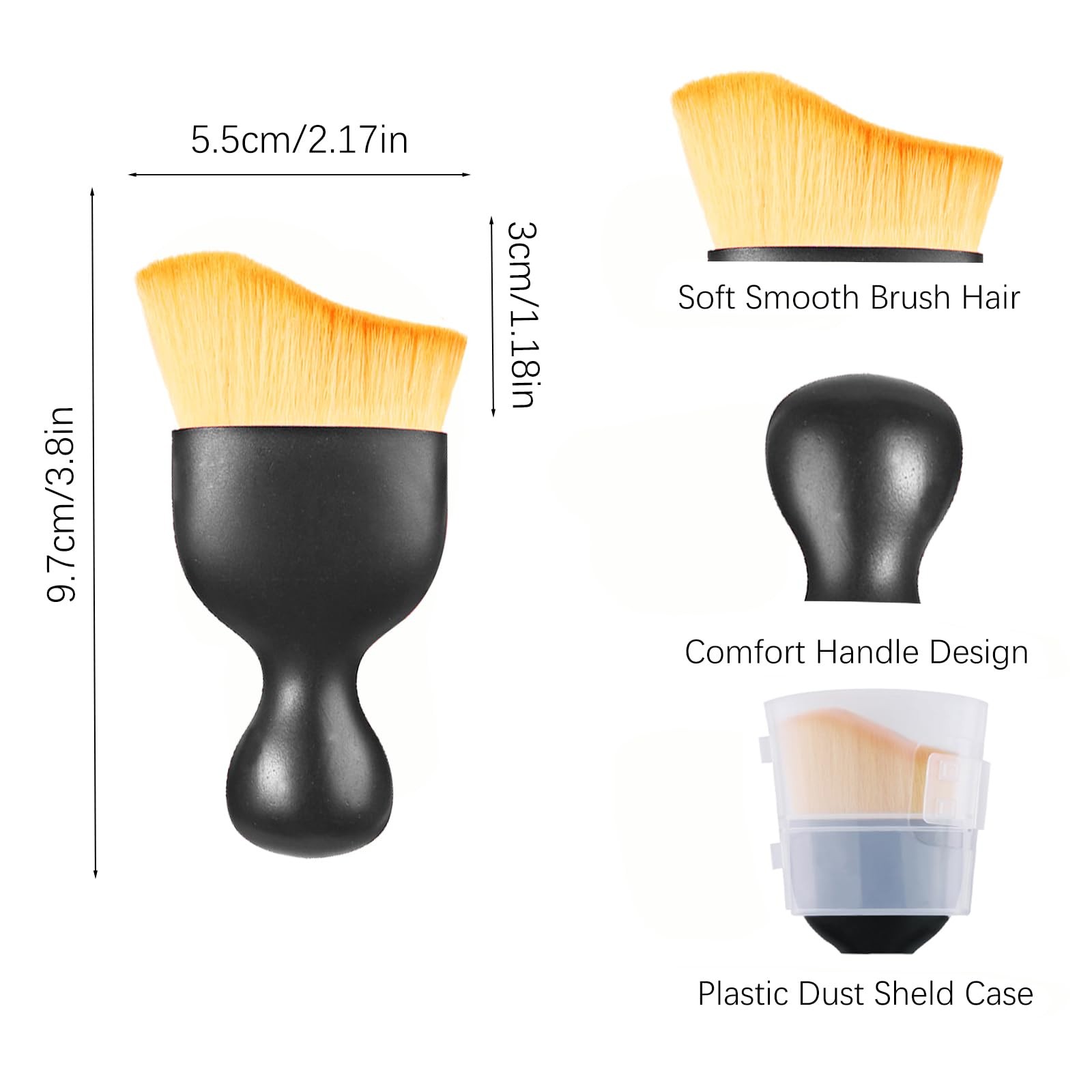 GIYAWA 4 Pcs Car Interior Cleaning Kit Air Vent Dust Brush Set with black