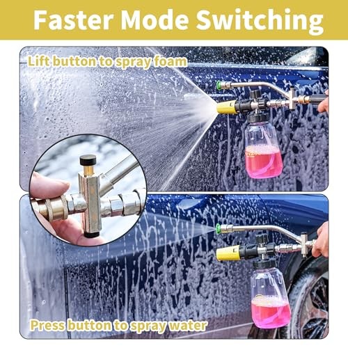 Foam Cannon for Pressure Washer with Dual-connector 2IN1 Clear Foamcannon
