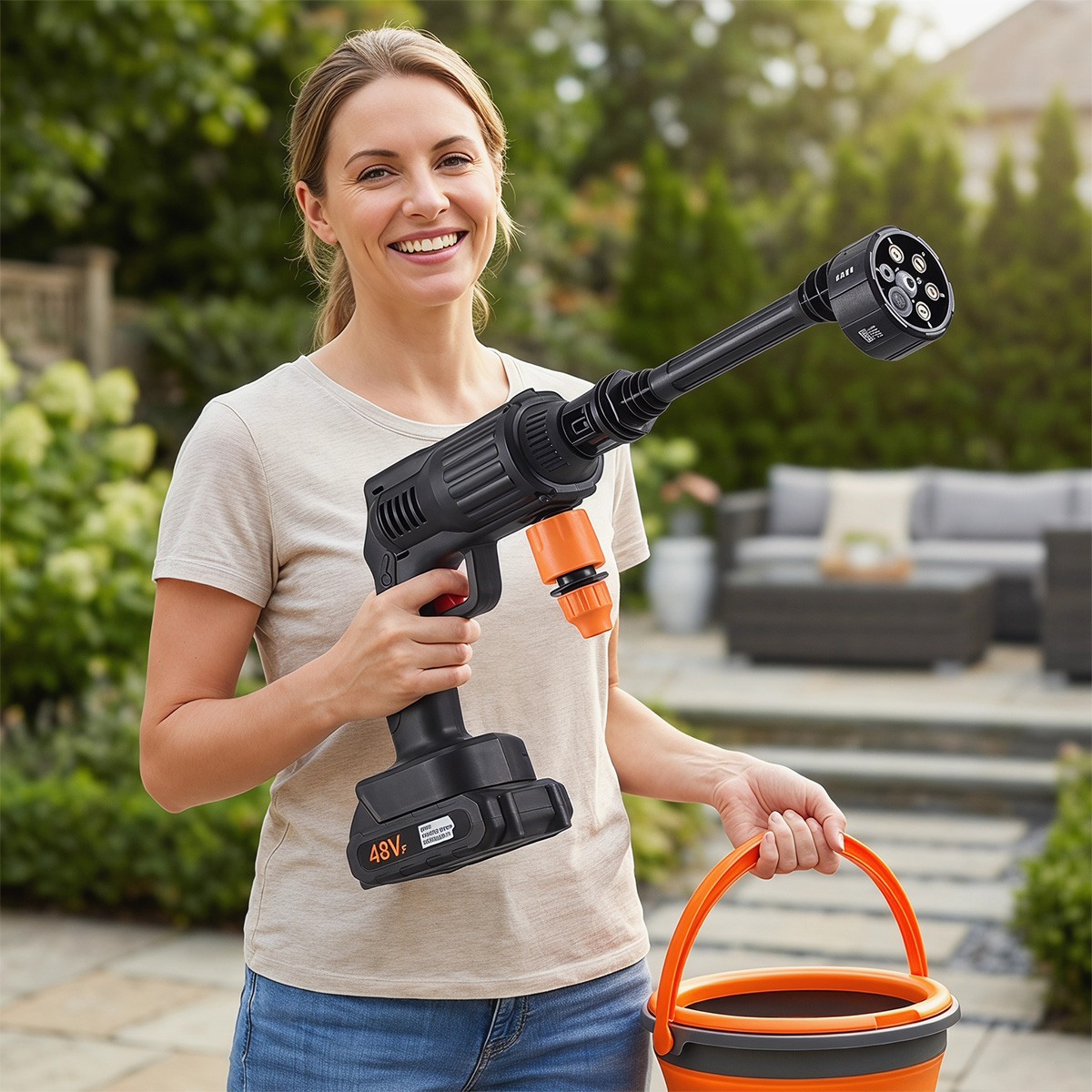 Cordless Electric High Pressure Water Spray Car Gun Portable Washer Clean Tool
