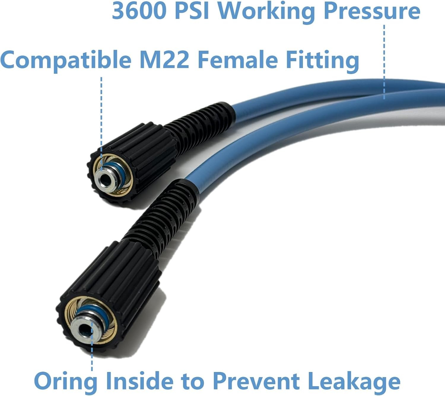 Manguera de hidrolavadora de 50pies y 1/4 de pulgada 3600 PSI M22 14 mm repuesto