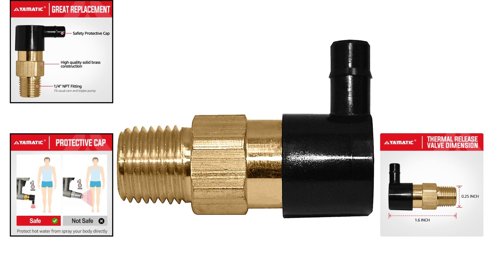 Heavy Duty Thermal Release Valve for All Axial Cam Pumps – Solid Brass, 1-Pack