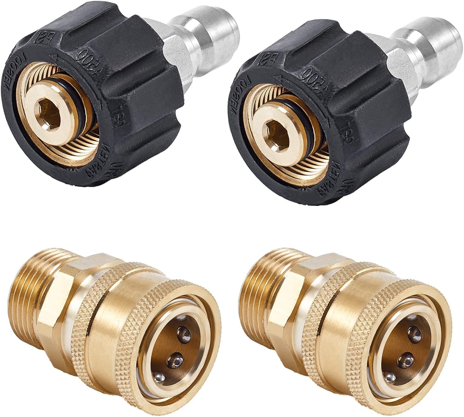 High-Precision M22 14mm to 3/8 Inch Pressure Washer Adapters – Quick Connect Set