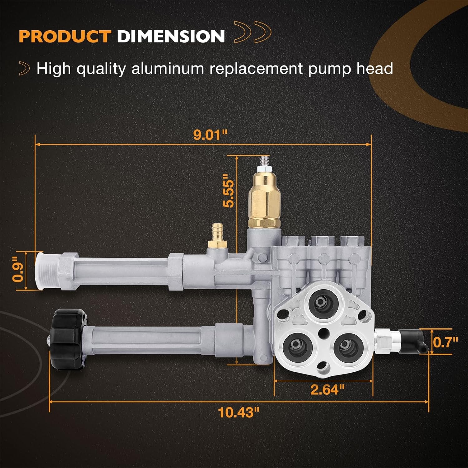 AR42940 Pressure Washer Pump Head Aluminum Compatible with SRMW RMW Series Pumps
