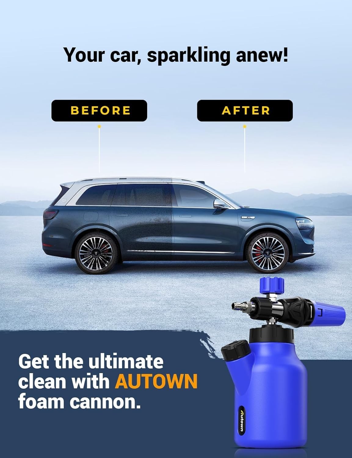 Foam Cannon with Adjustable Nozzle & 1L Capacity for Superior Car Wash