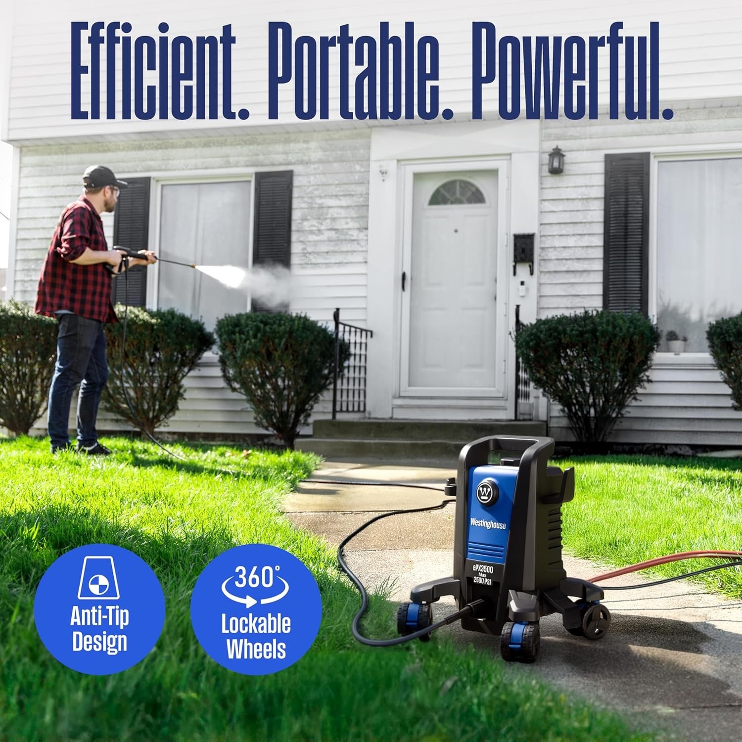 Westinghouse ePX3500 Electric Pressure Washer, 2500 Max PSI 1.76 Max GPM with An
