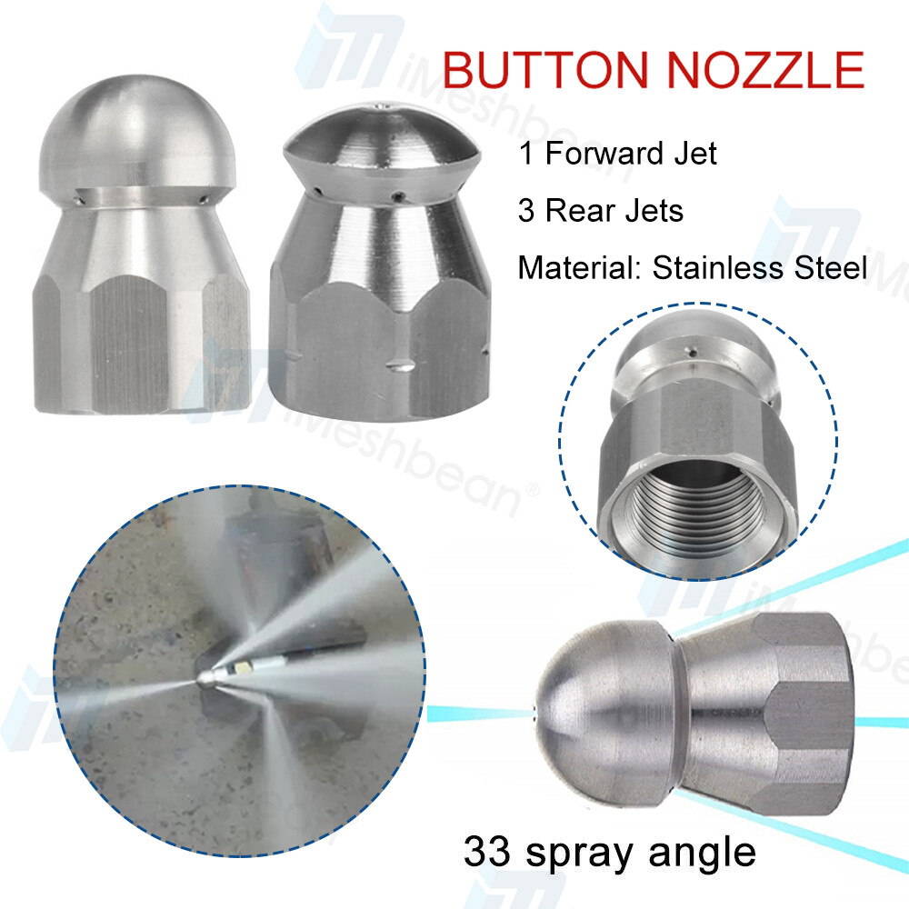 200FT Sewer Jetter Nozzles Kit Drain Cleaning Hose Pressure Washer Male 1/4″ NPT