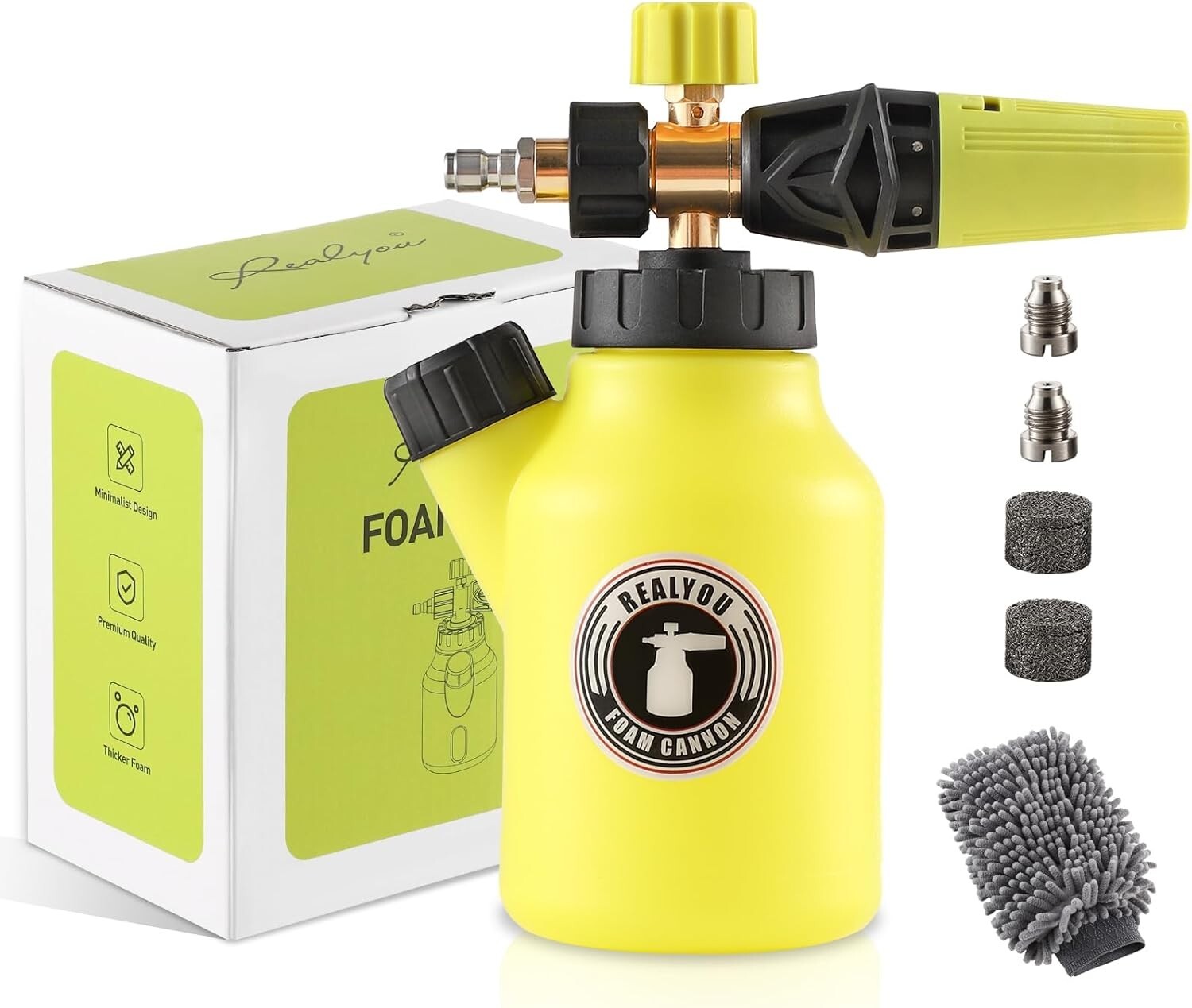 Foam Cannon up to 4500 PSI, Pressure Washer Foam Cannon w/ 1/4” Quick Connector