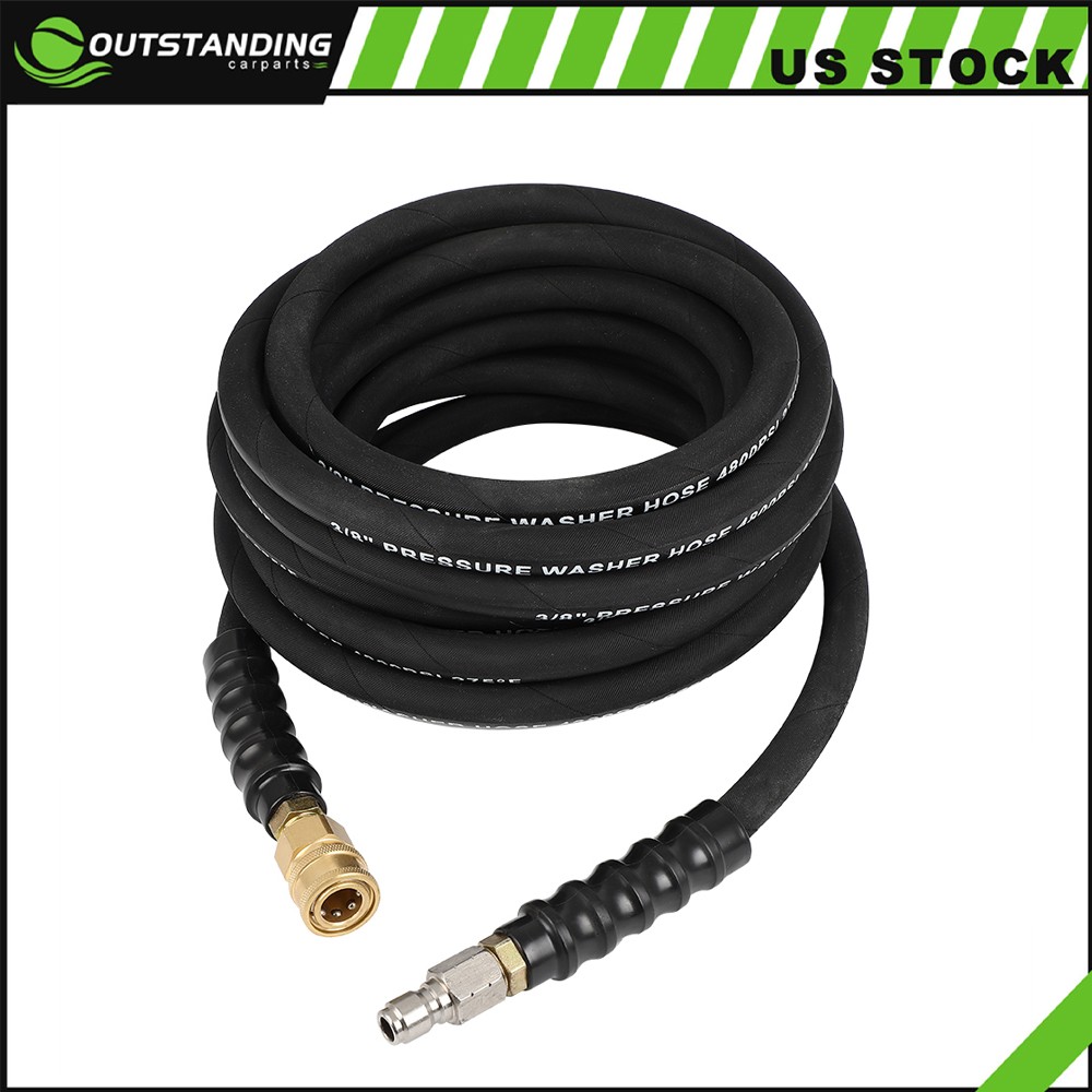 25ft 4800PSI Pressure Washer Hose 1/4″ Hot/Cold Water Replacement Extension Hose